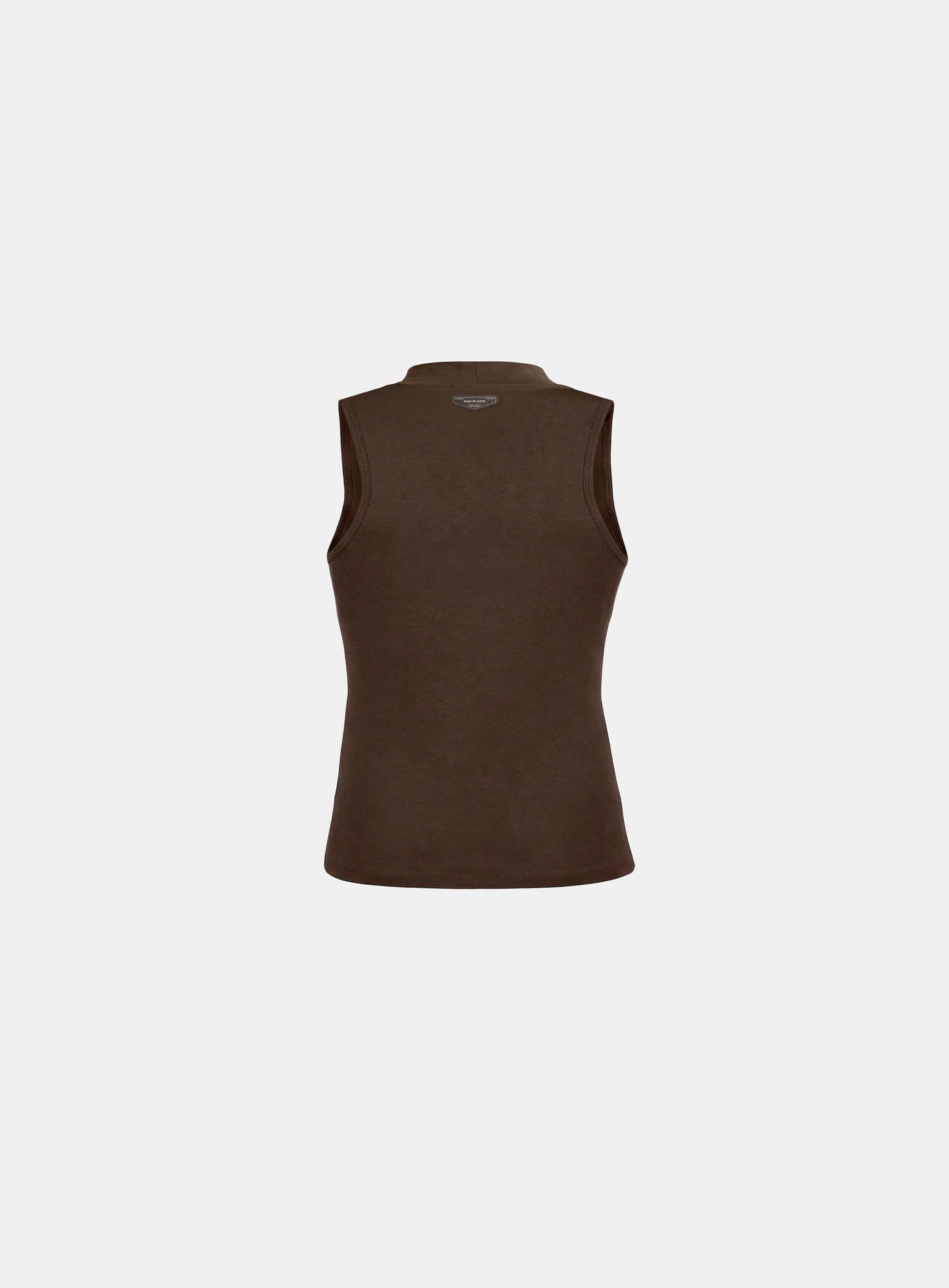 [w-tnk26-027] Everyday Mock-Neck Tank - Brown