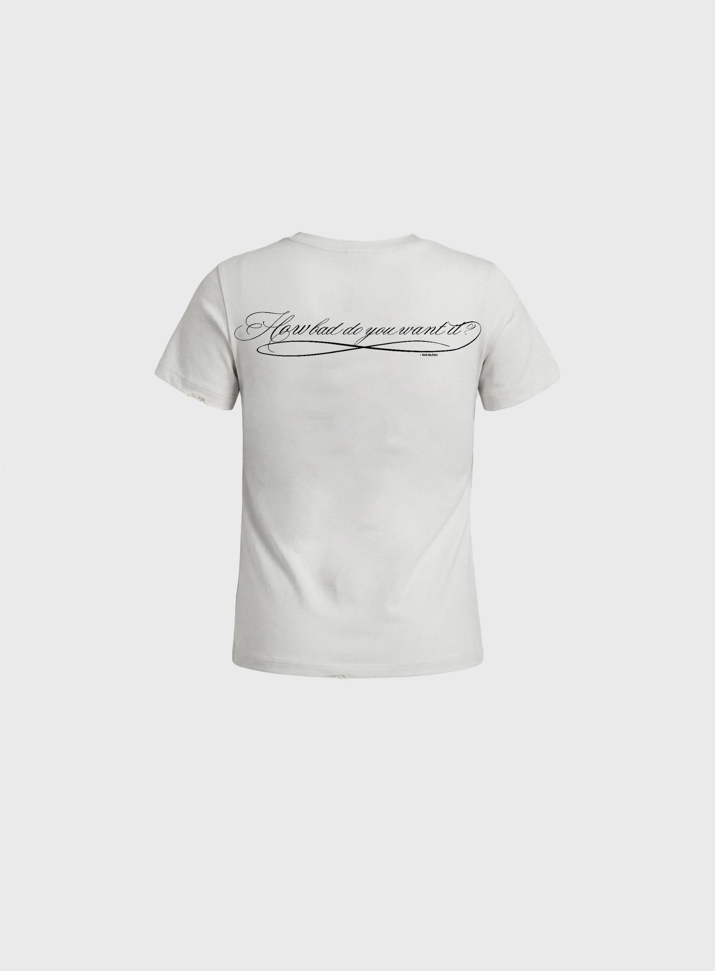 [w-tee26-136] DO YOU WANT IT Script Short Sleeve T-Shirt - White