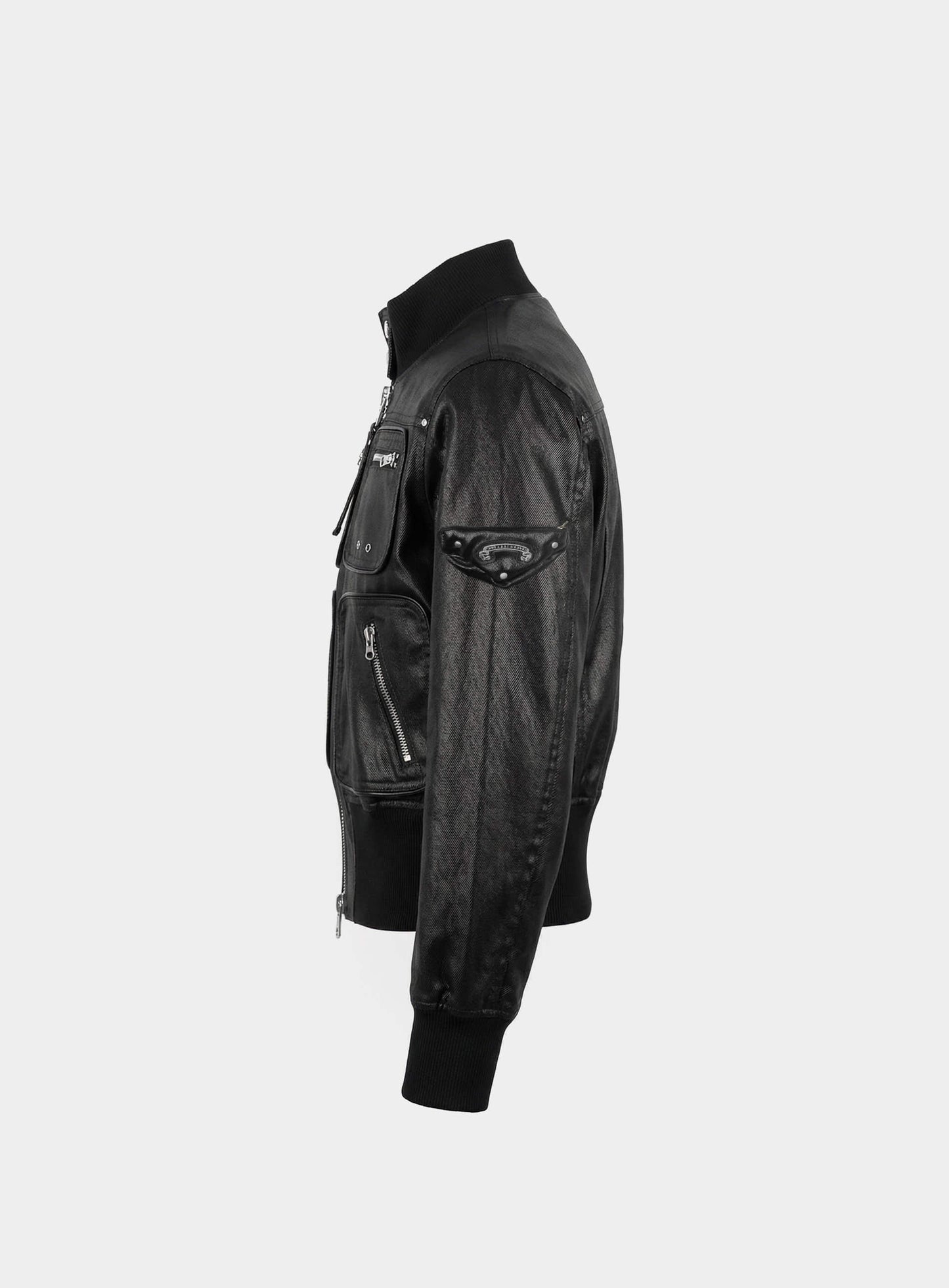 [w-jkt25-069] Laguna High-Neck Bomber Jacket - Coated Black