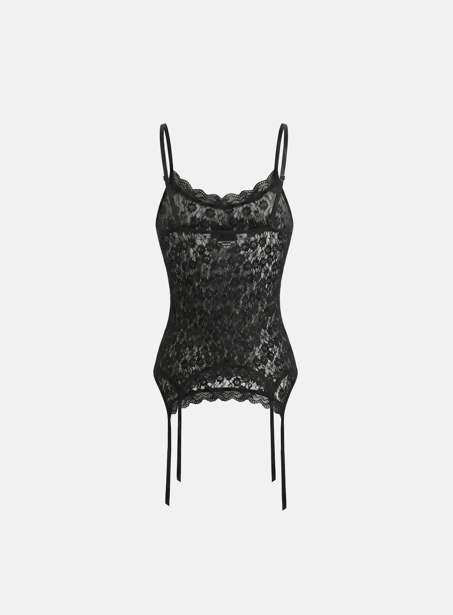 [w-tnk26-042] Garter Lace Cami Tank - Black