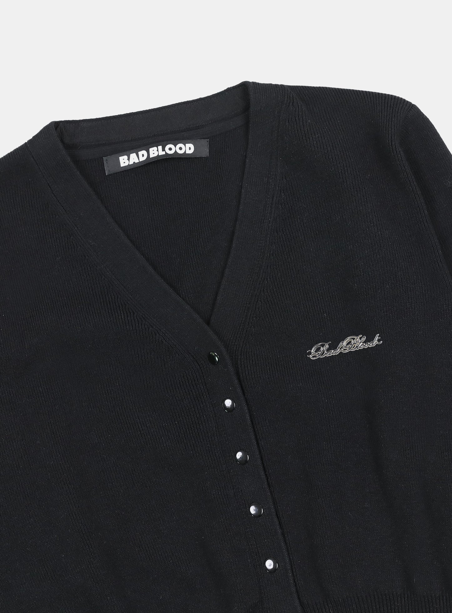 Pure Classic Button Up V-Neck Cardigan - Black