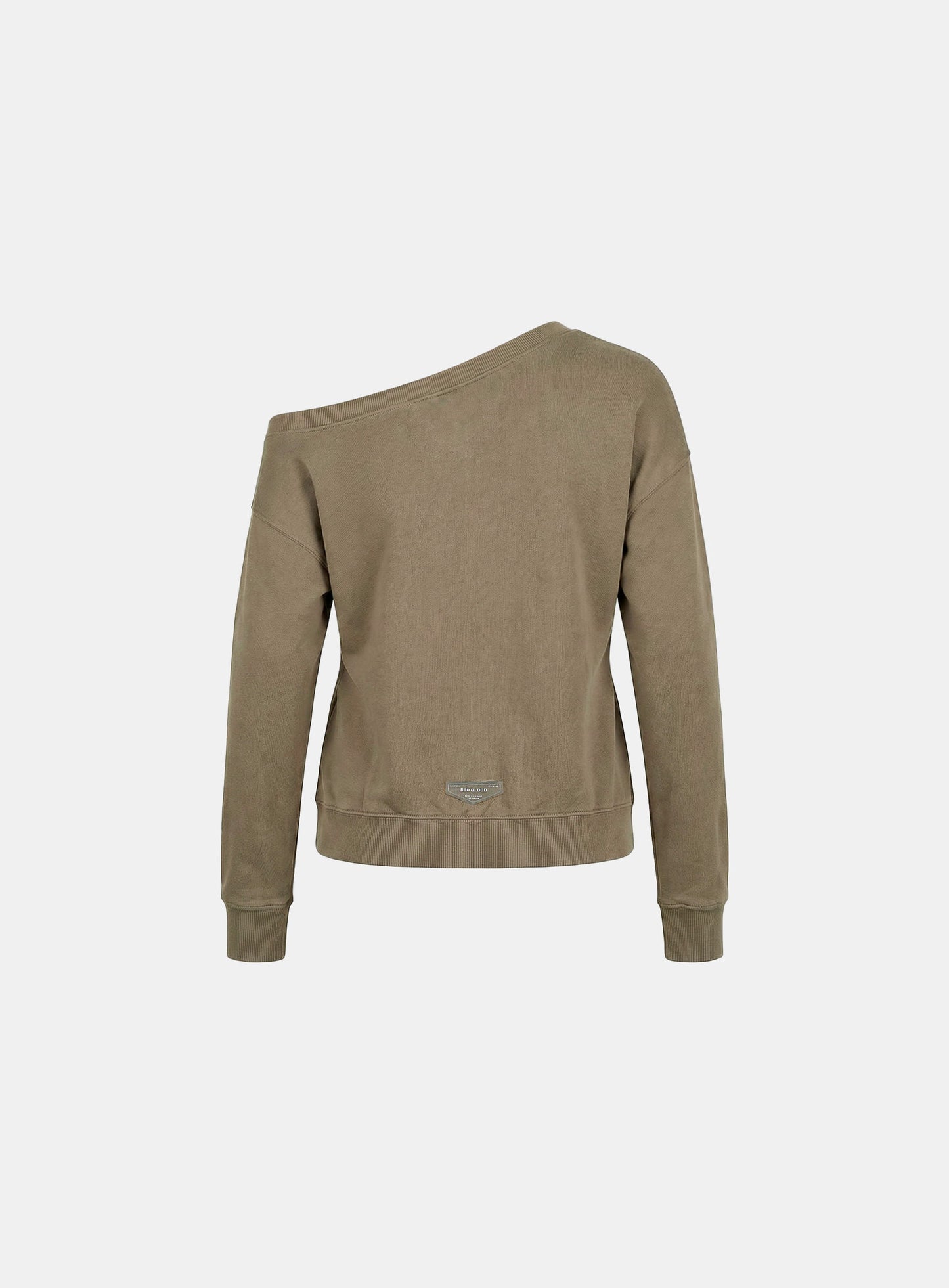 [w-sweatshirt26-001] BS Soft Terry Off-the-Shoulder Sweatshirt - Tobacco