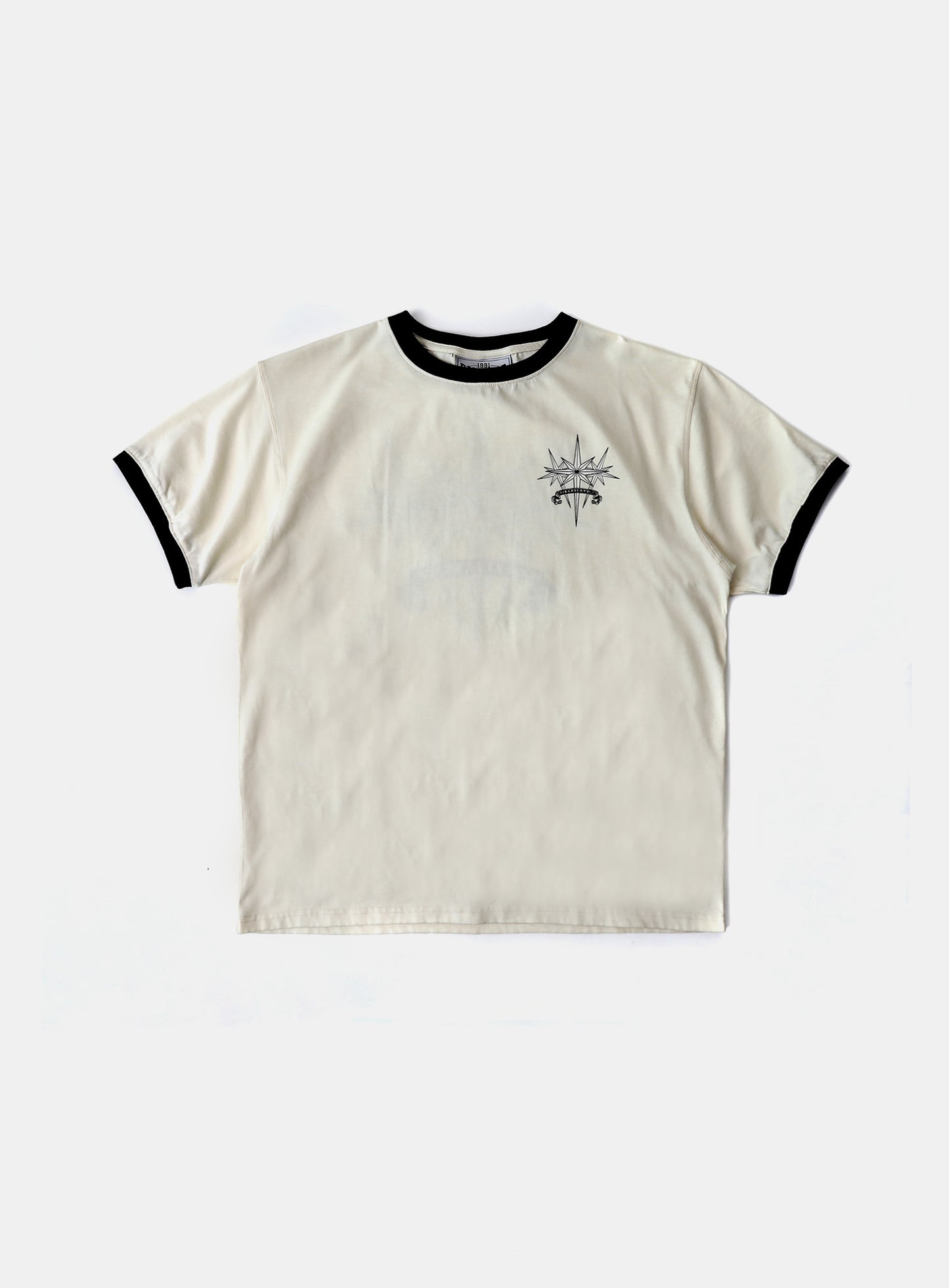 Cosmo Triple Patch Ringer T-Shirt - Cream