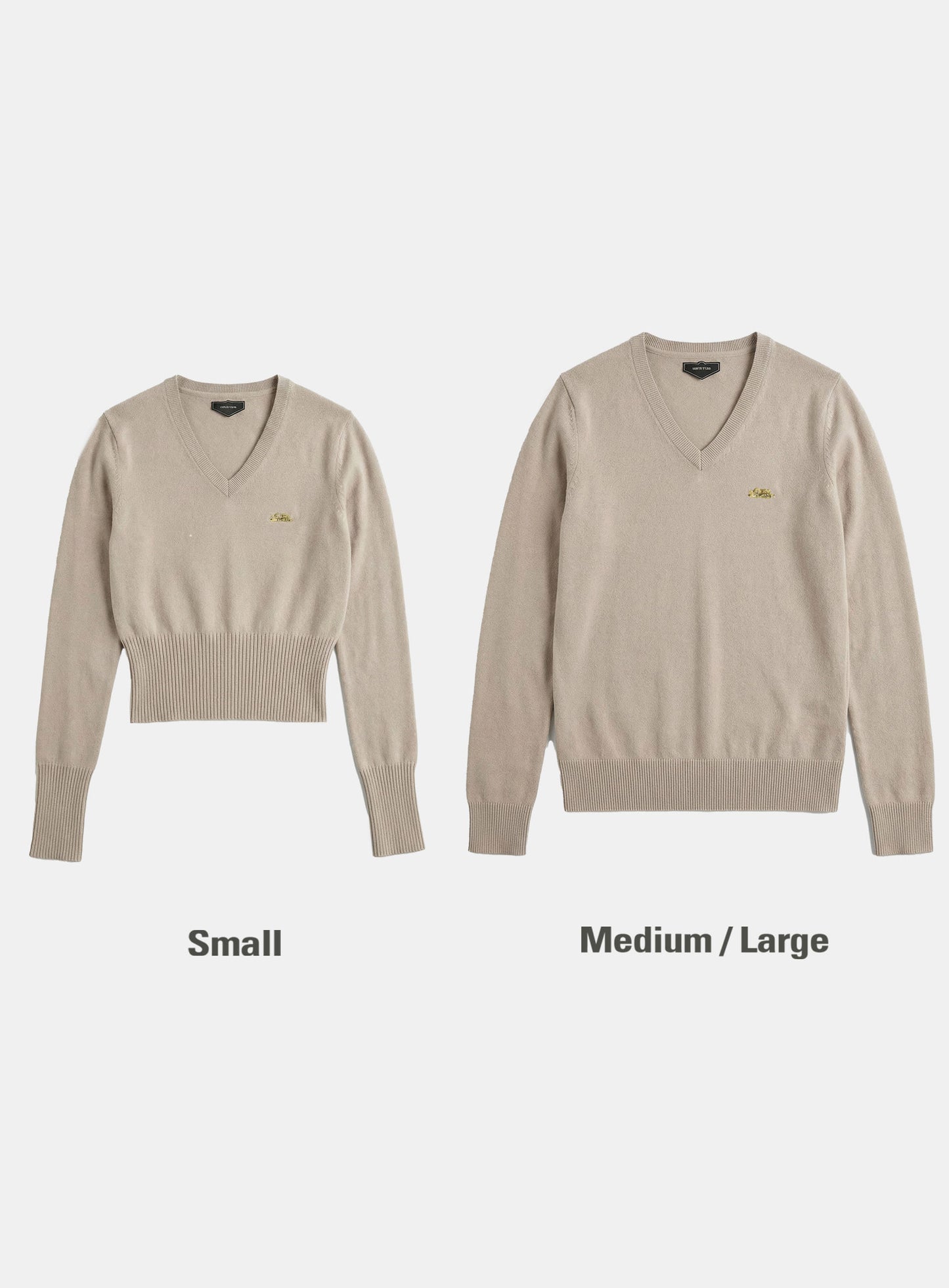 [w-knt26-018] Fine Merino Wool V-Neck Knit - Sand
