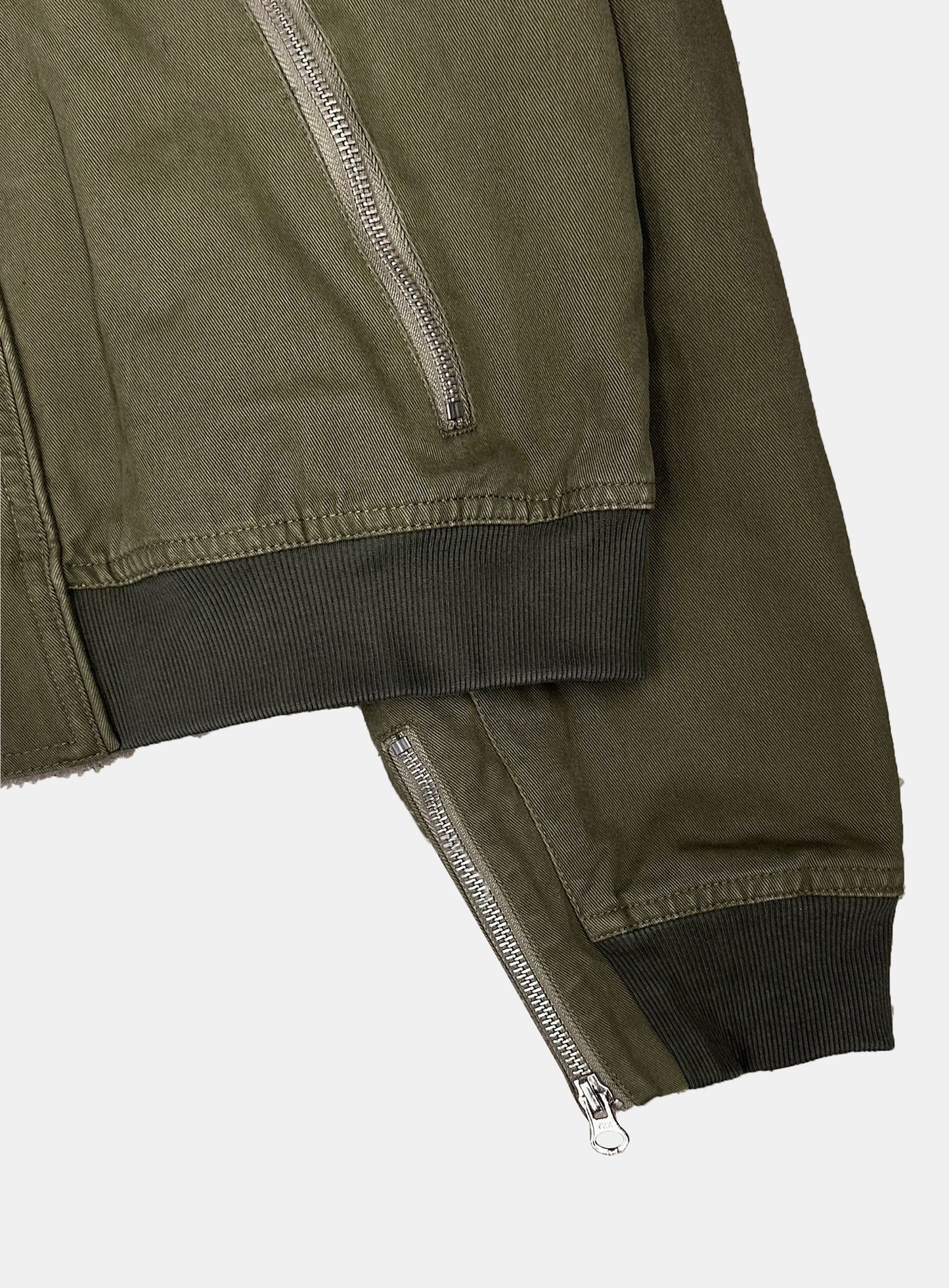 [w-jkt25-065] Daytona High-Neck Strap Bomber Jacket - Army Green