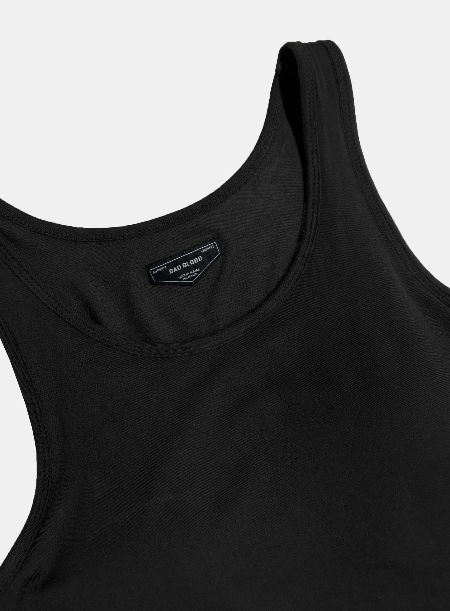 [w-jst26-010] Everyday U-Neck Tank Bodysuit - Black