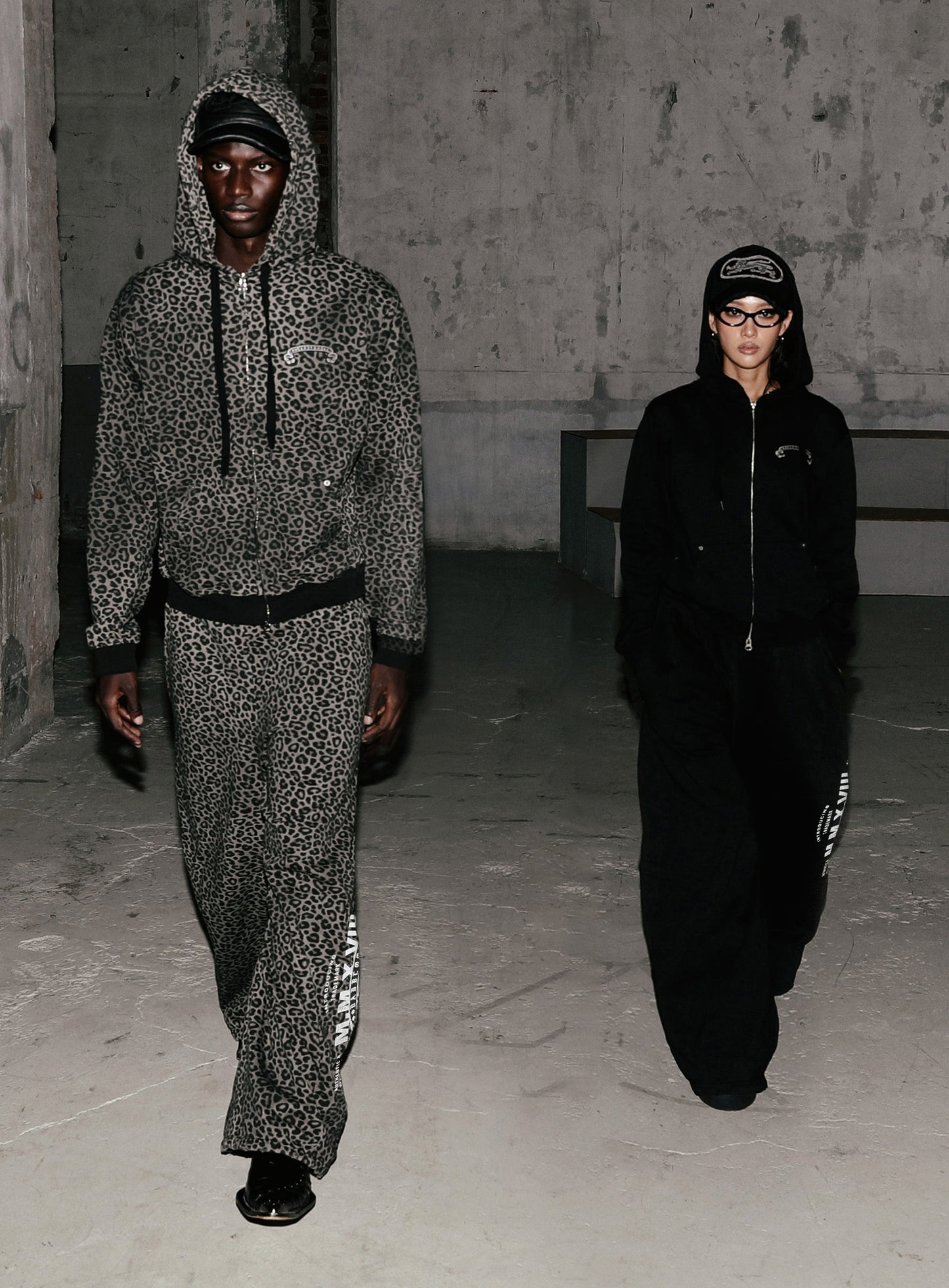 Viper Logo Hooded Zip-Up - Black Leopard