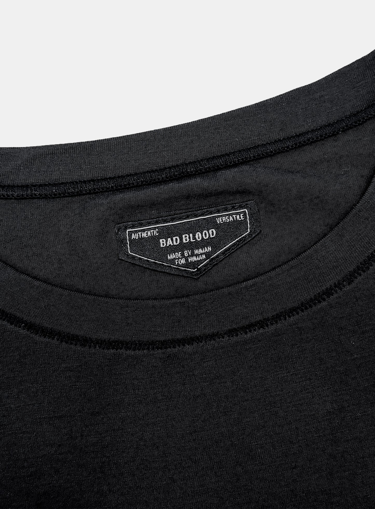 [w-tee26-088] Everyday Crew Neck Long Sleeve T-Shirt - Black
