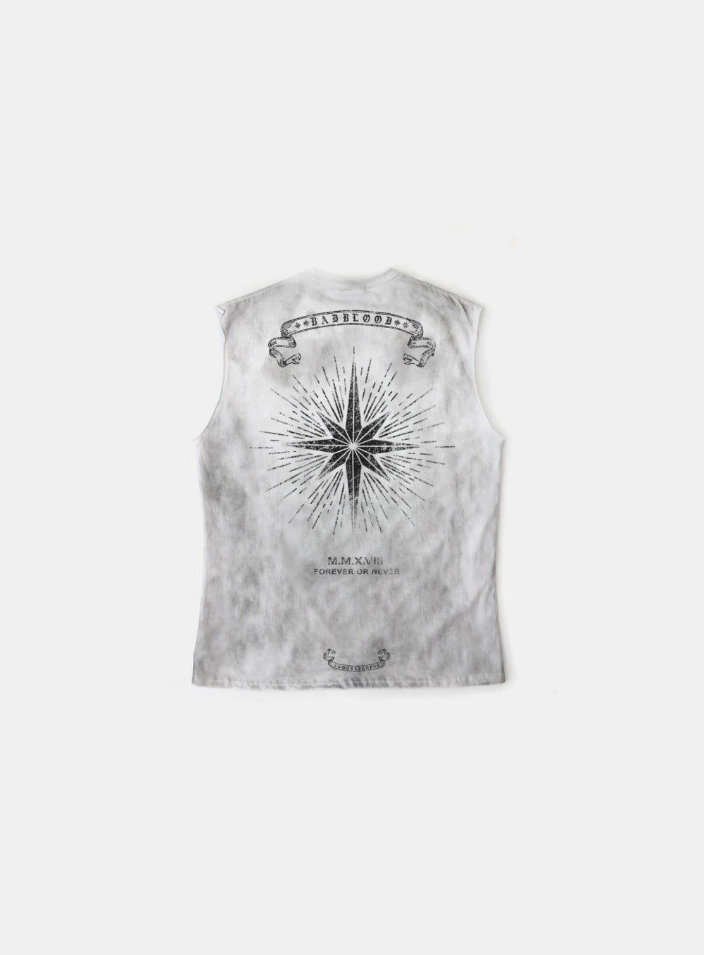 Cosmo Print Cut Off Tee - White