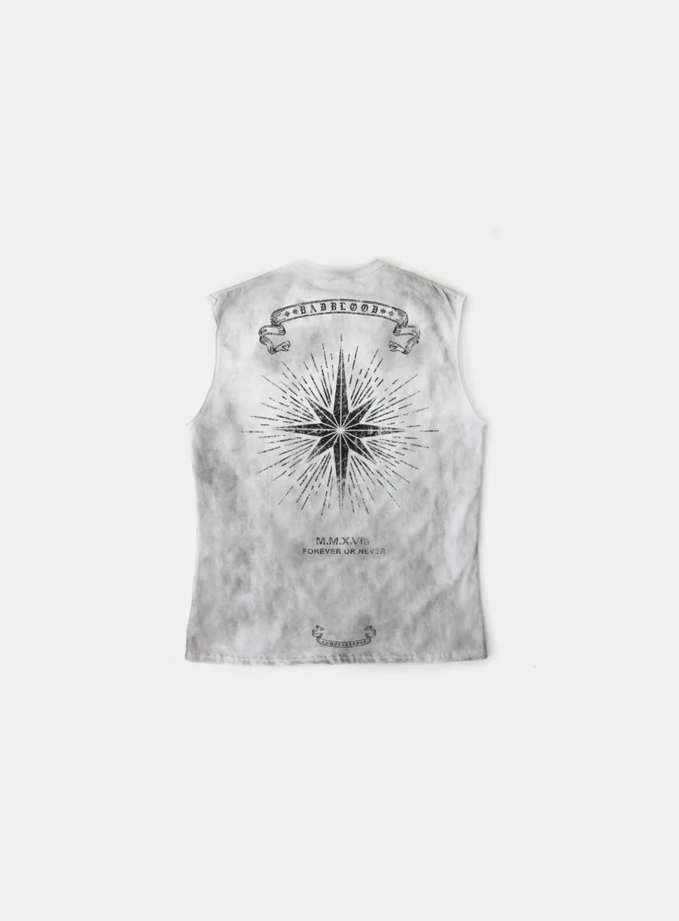 Cosmo Print Cut Off Tee - White