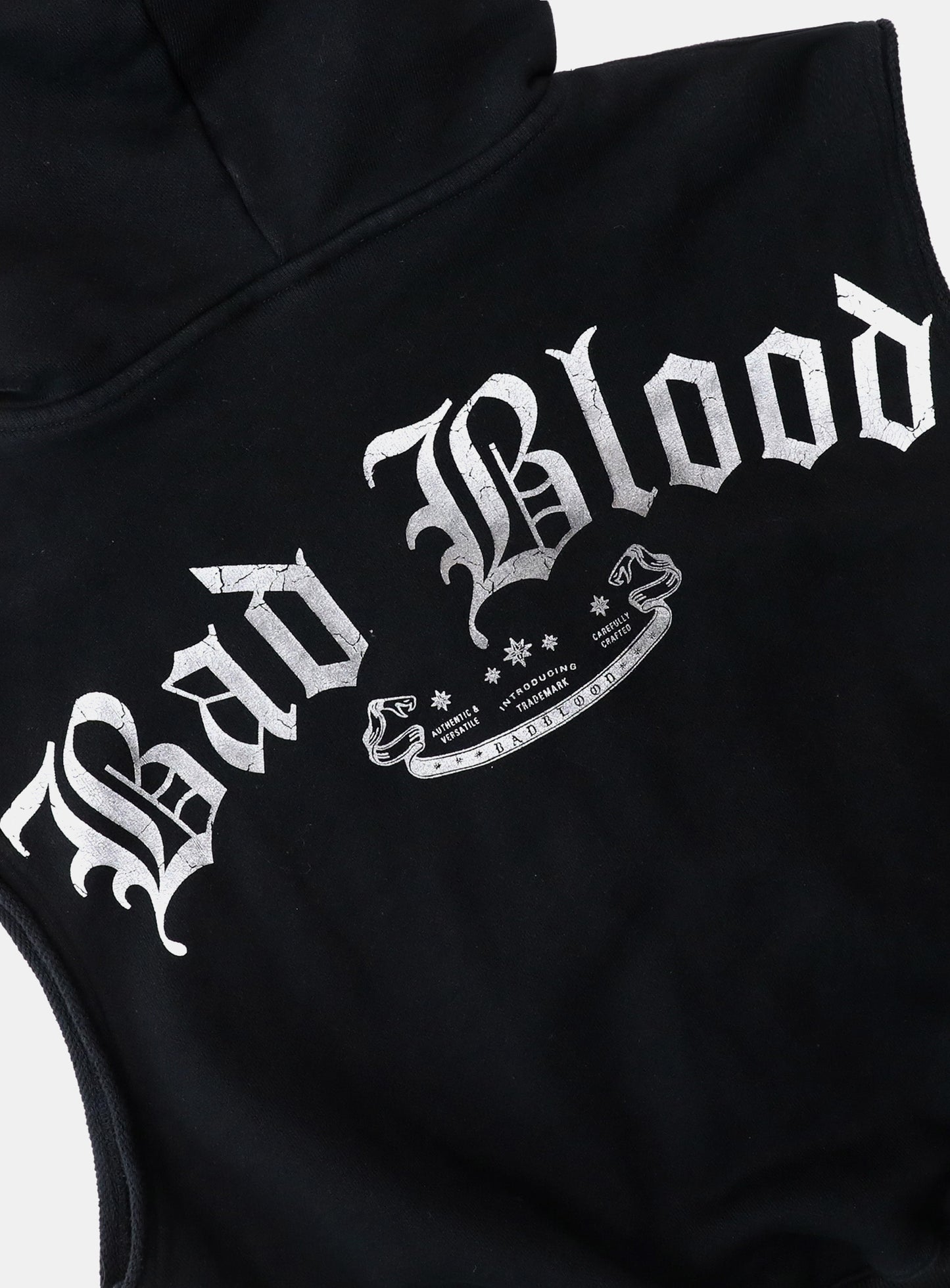 Mystic Patch Sleeveless Hooded Zip-Up - Washed Black