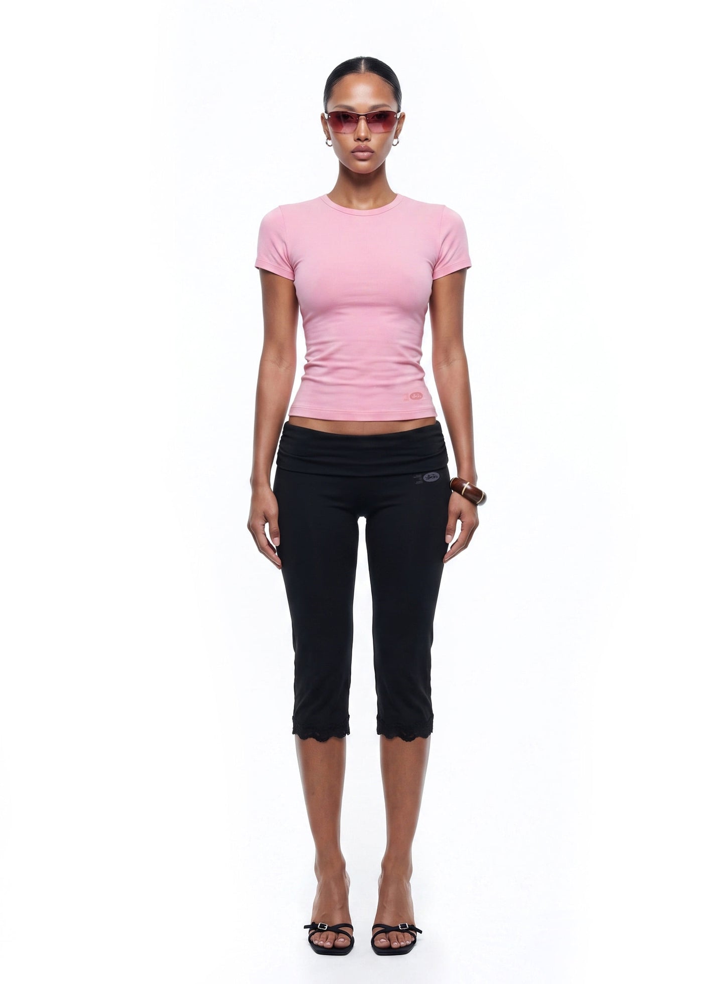 [w-tee26-195] Everyday Crew Neck Short Sleeve T-Shirt - Pink