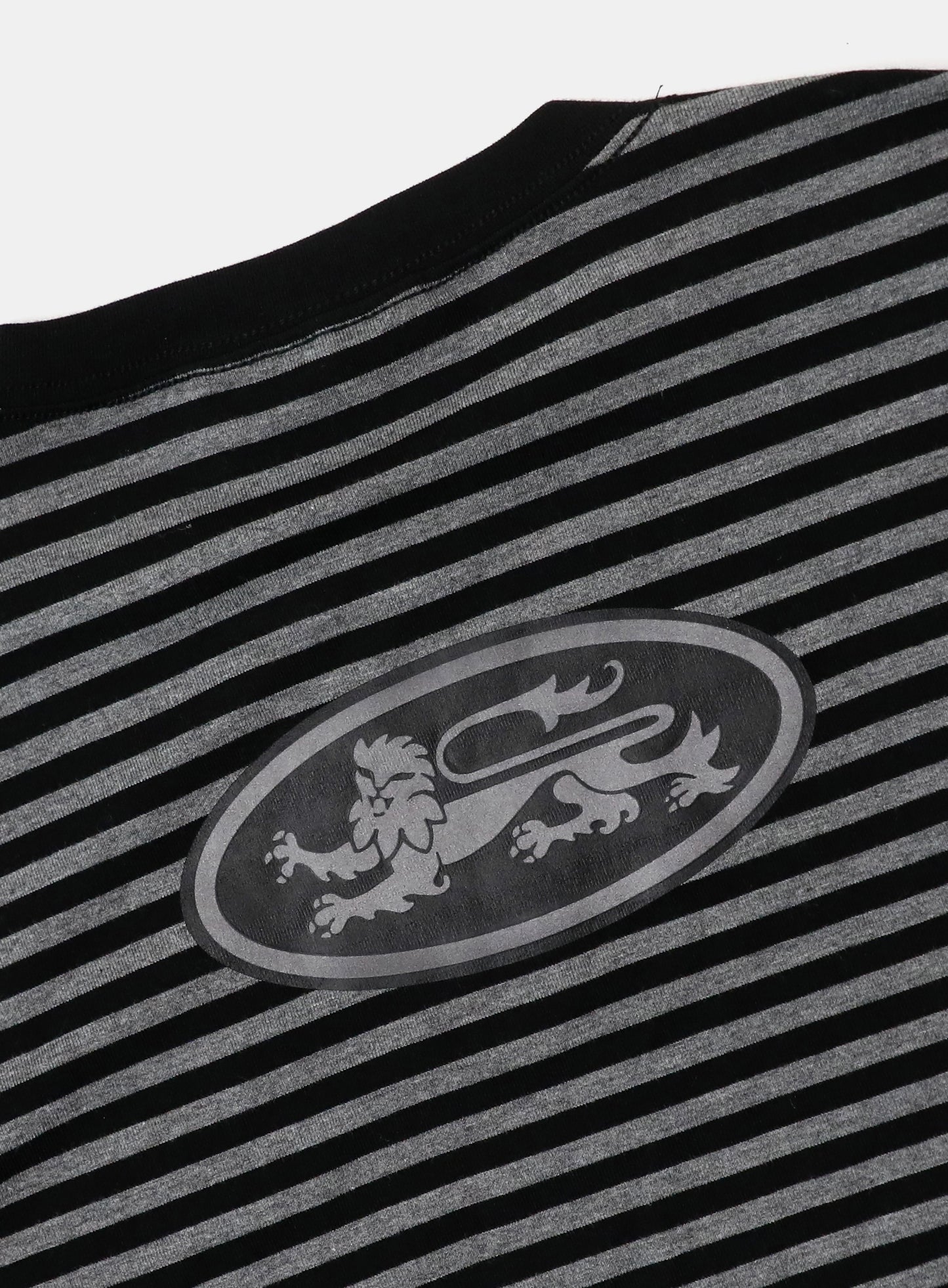 Tiny Logo Jersey Ringer T-Shirt - Black/Stripe