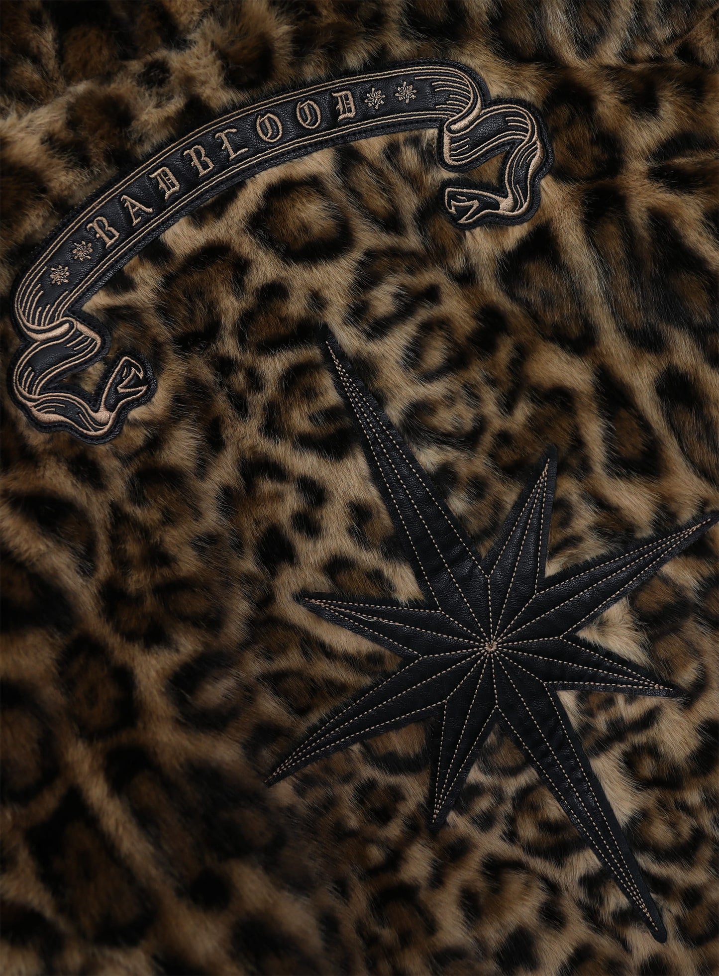 Mystic 11 Reversible Fur Hooded Jacket - Black/Brown Leopard