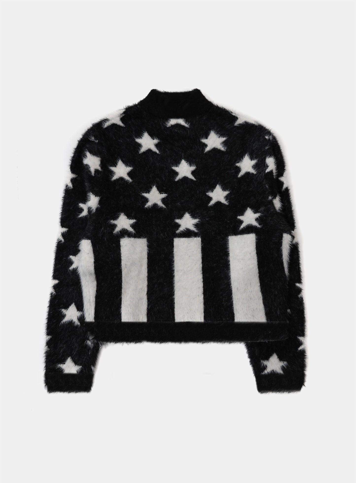 [w-jkt25-059] Star Lion Mohair Track Zip-Up - Black