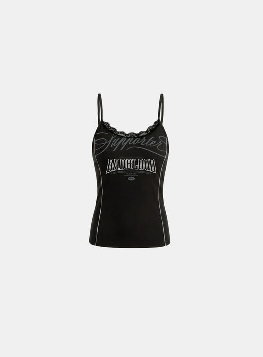 [w-tnk26-036] 90’s Vintage Club Cami Tank - Black