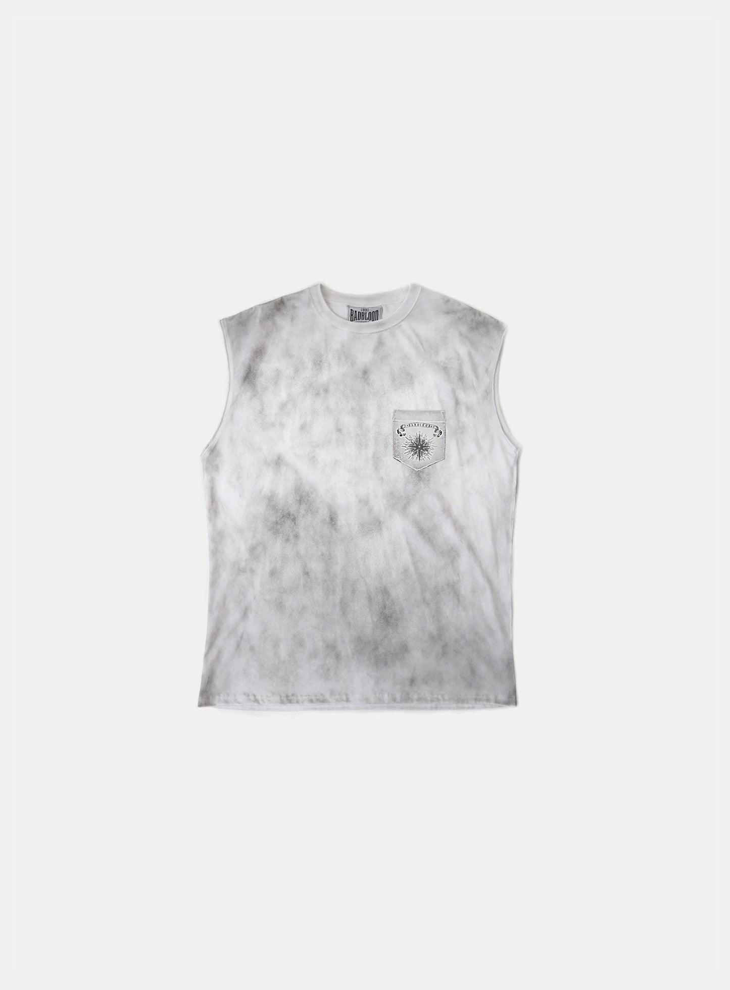 Cosmo Print Cut Off Tee - White