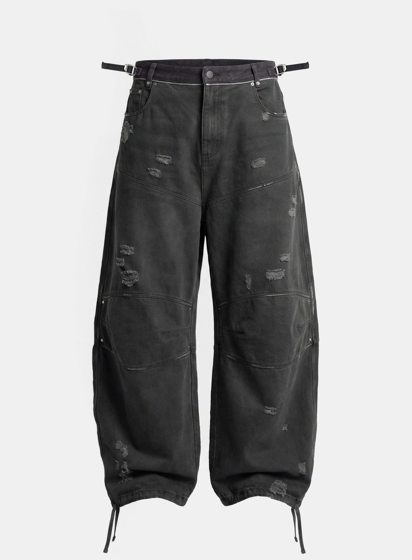 [w-pts25-117] Star Studded Convex Pants - Dusty Black