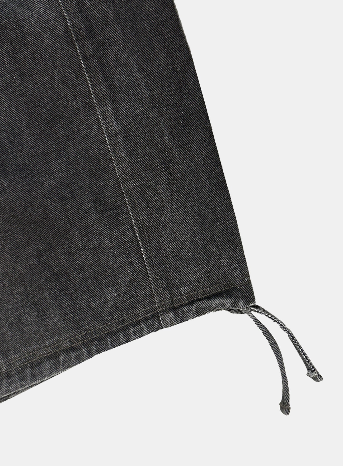 [w-pts25-127] 0519 Shinchiback Curved Pants - Charcoal Brown Denim