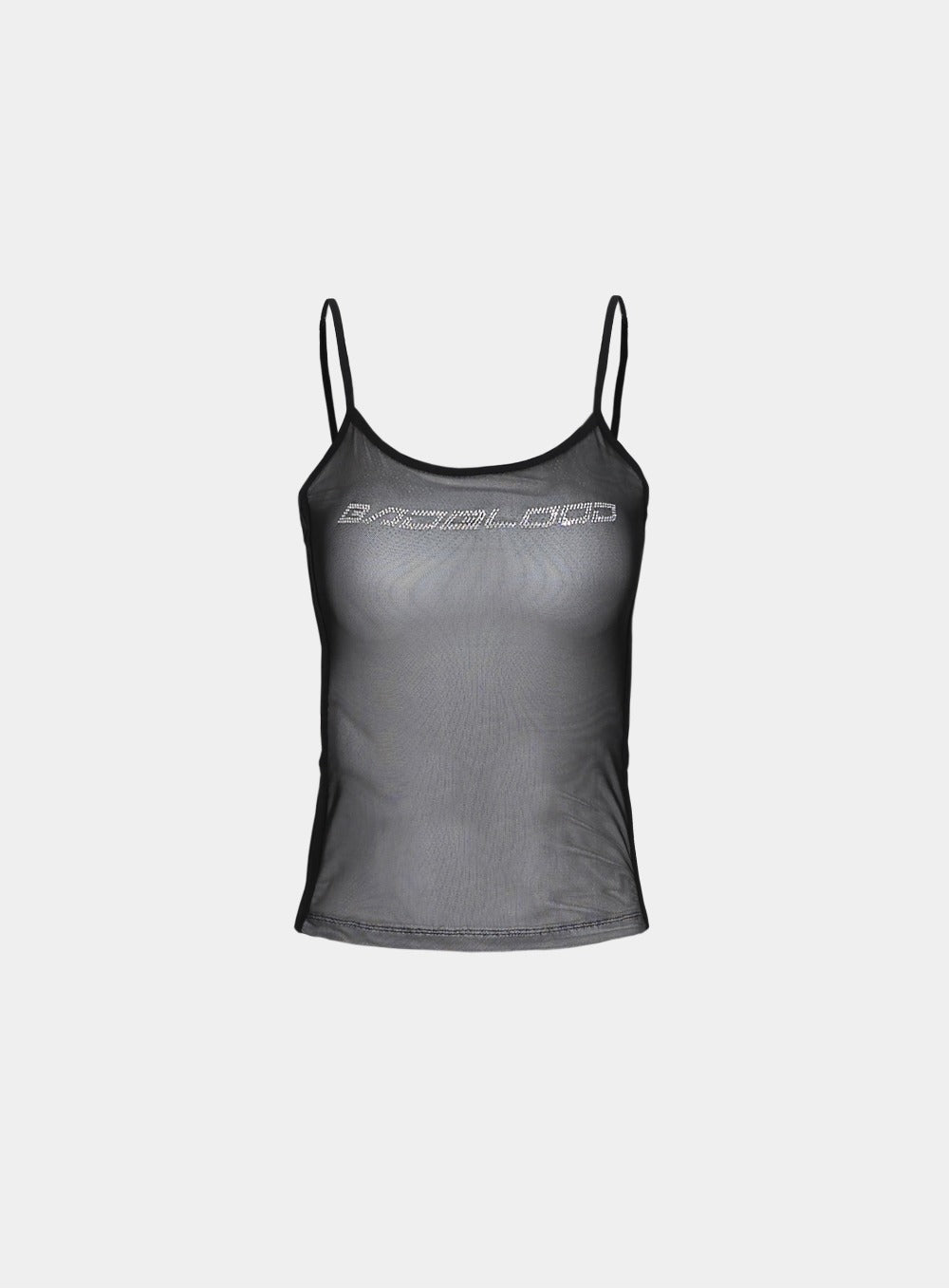 [w-tnk23-024] String Tank Top - White/Black