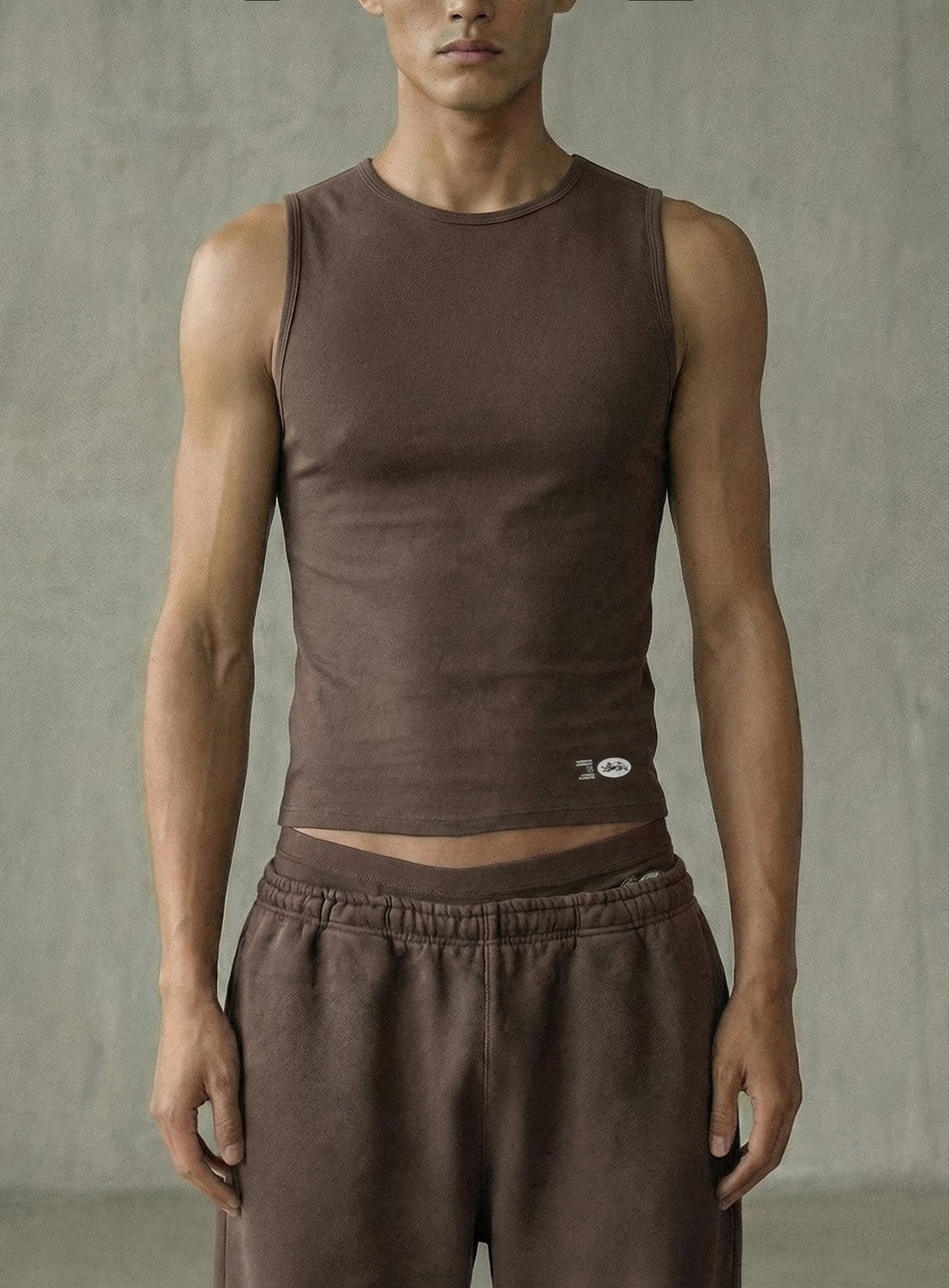 [w-tnk26-012] BS Cotton Jersey Classic Tank - Brown