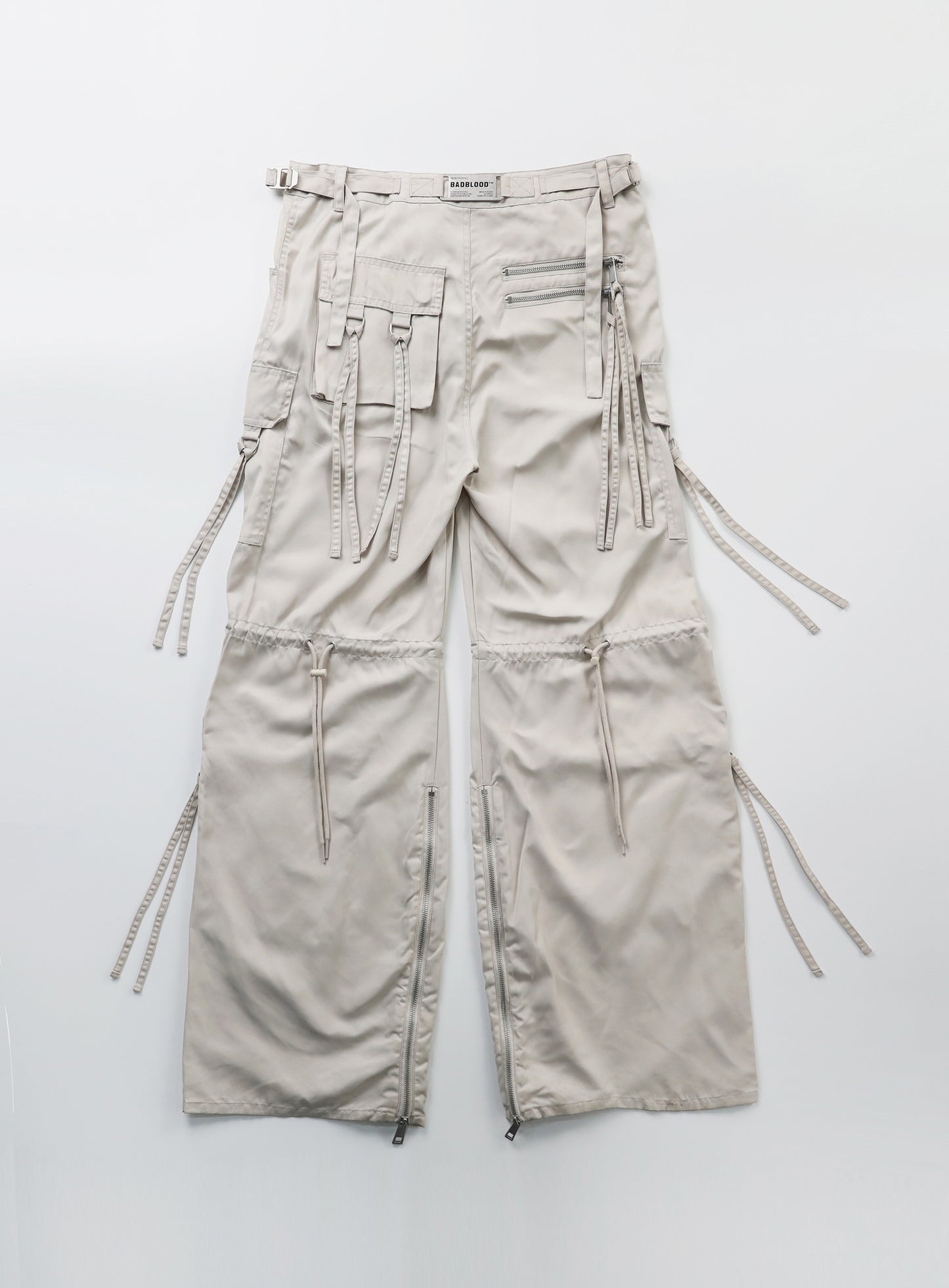 Multi-strap cargo pants - cream parachute