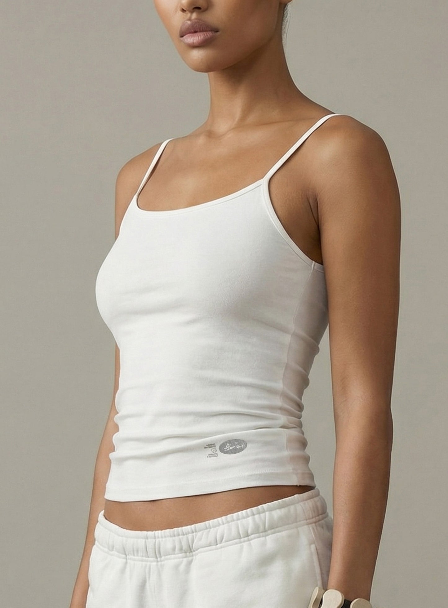 [w-tnk26-004] BS Cotton Jersey String Tank - White