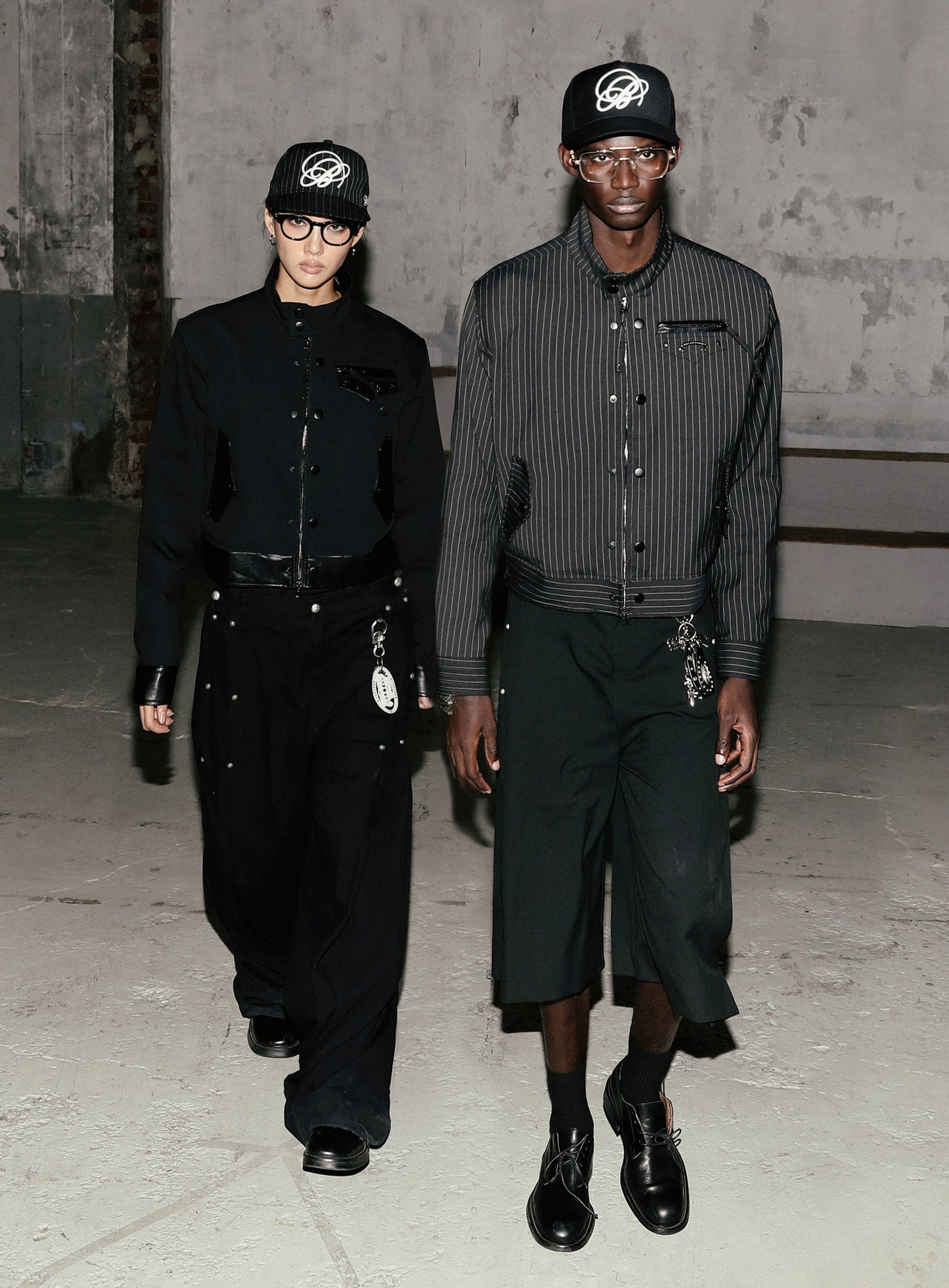 Viper91 High Neck Jacket - Black/Striped