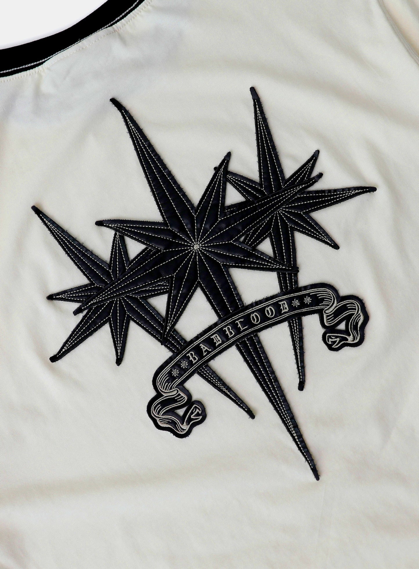 Cosmo Triple Patch Ringer T-Shirt - Cream