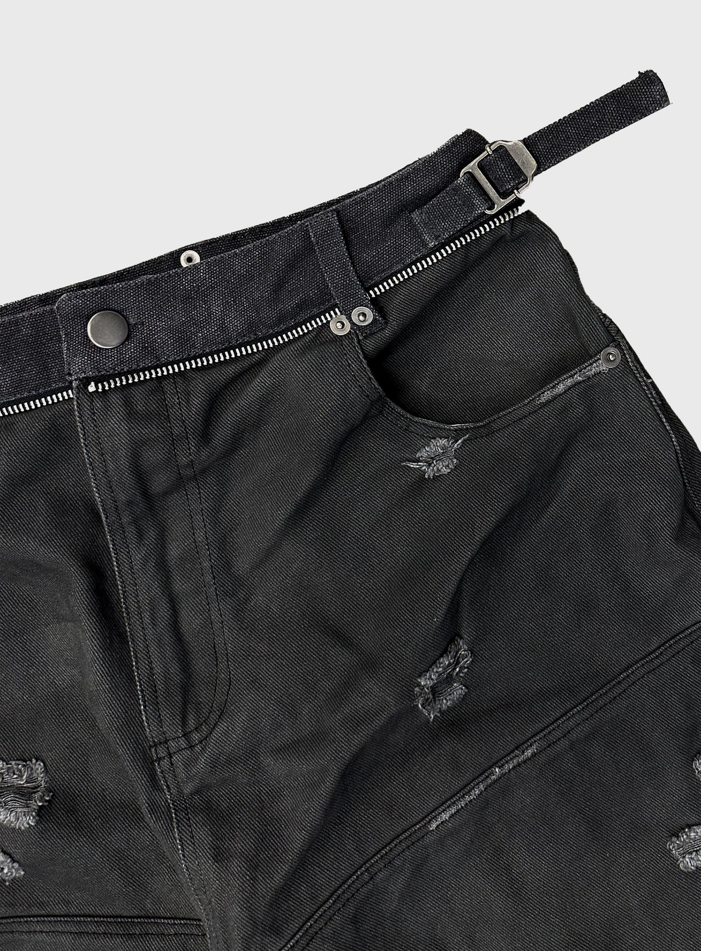 [w-pts25-117] Star Studded Convex Pants - Dusty Black