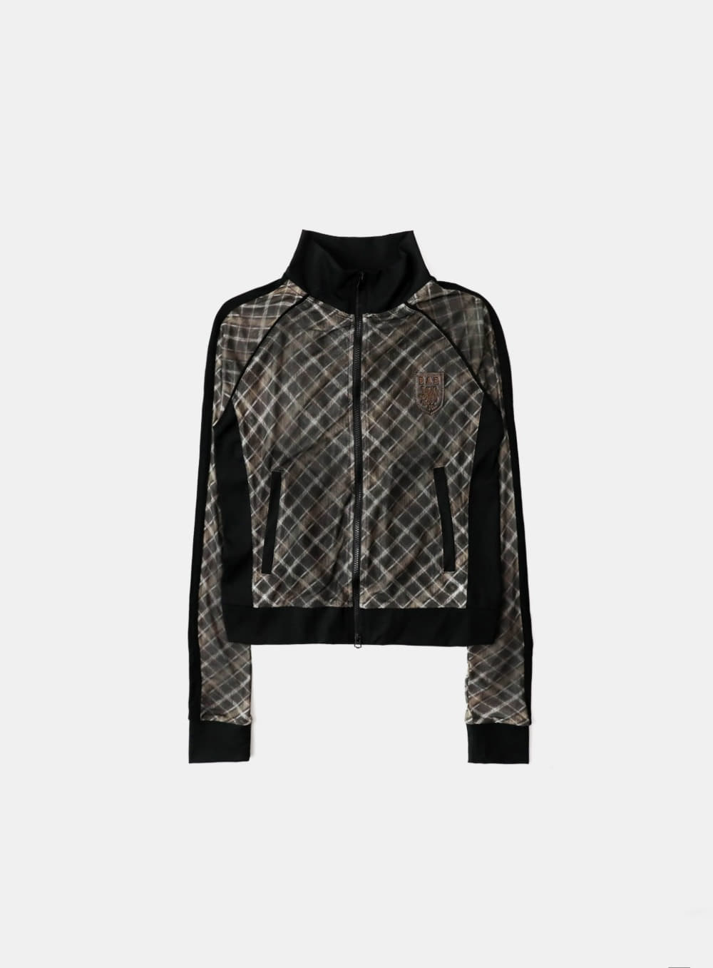 Vintage Club Track Zip-Up - Check Brown