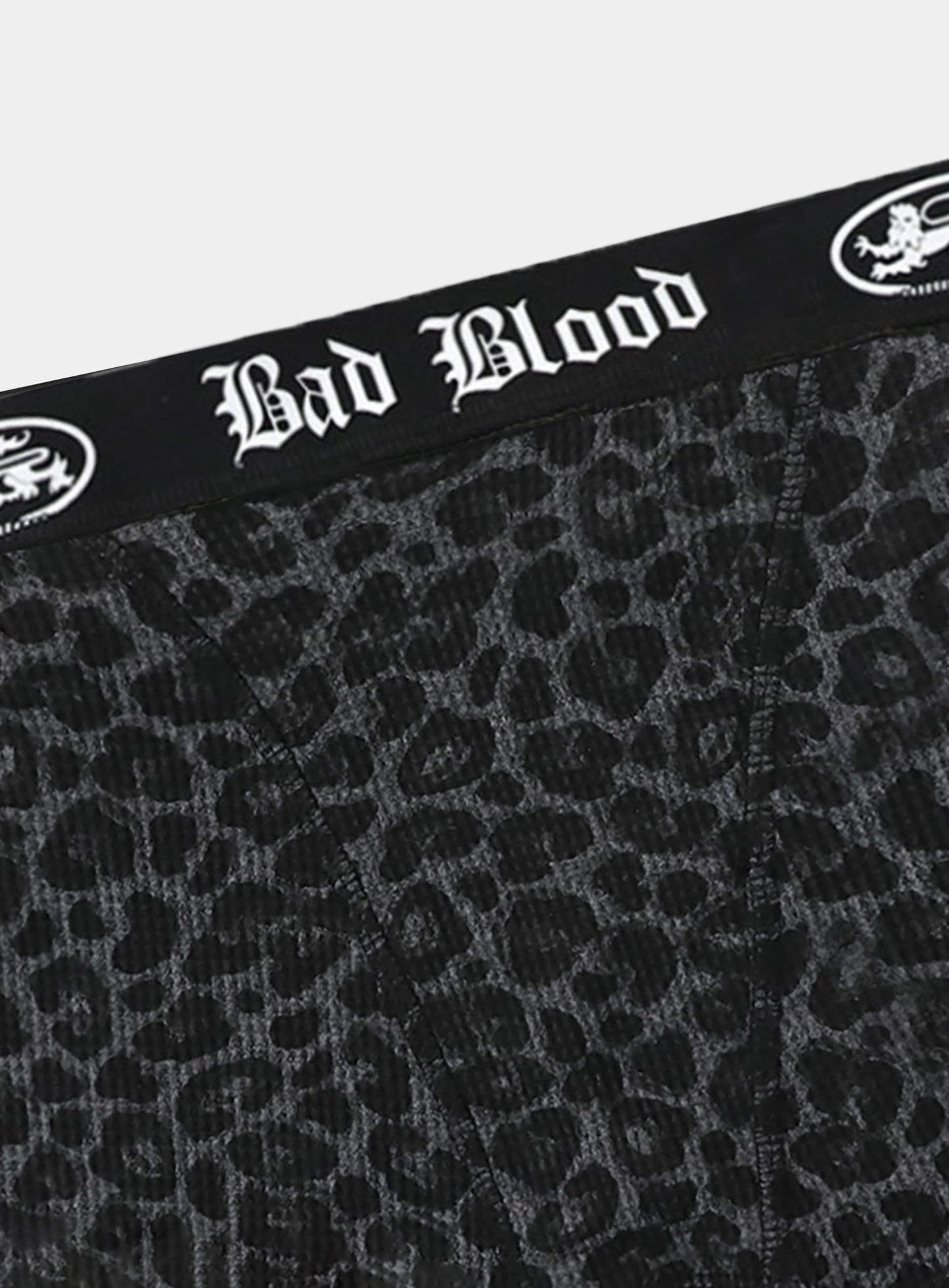 [w-pnt25-013] Mystic Waffle Knit Boxer Briefs - Black Leopard