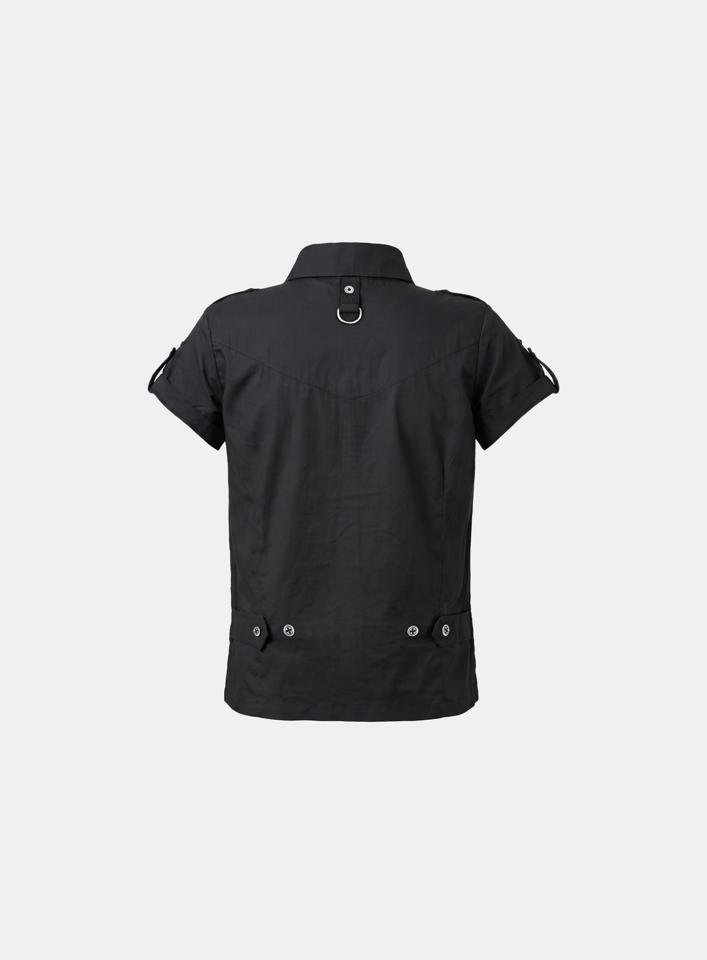 [w-sht26-017] Memphis Utility Short Sleeve Shirt - Black