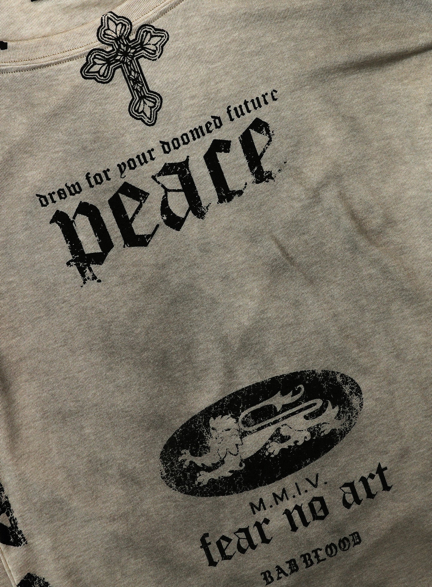 PEACE NOT WAR Loose Fit Tee - Dusty Beige