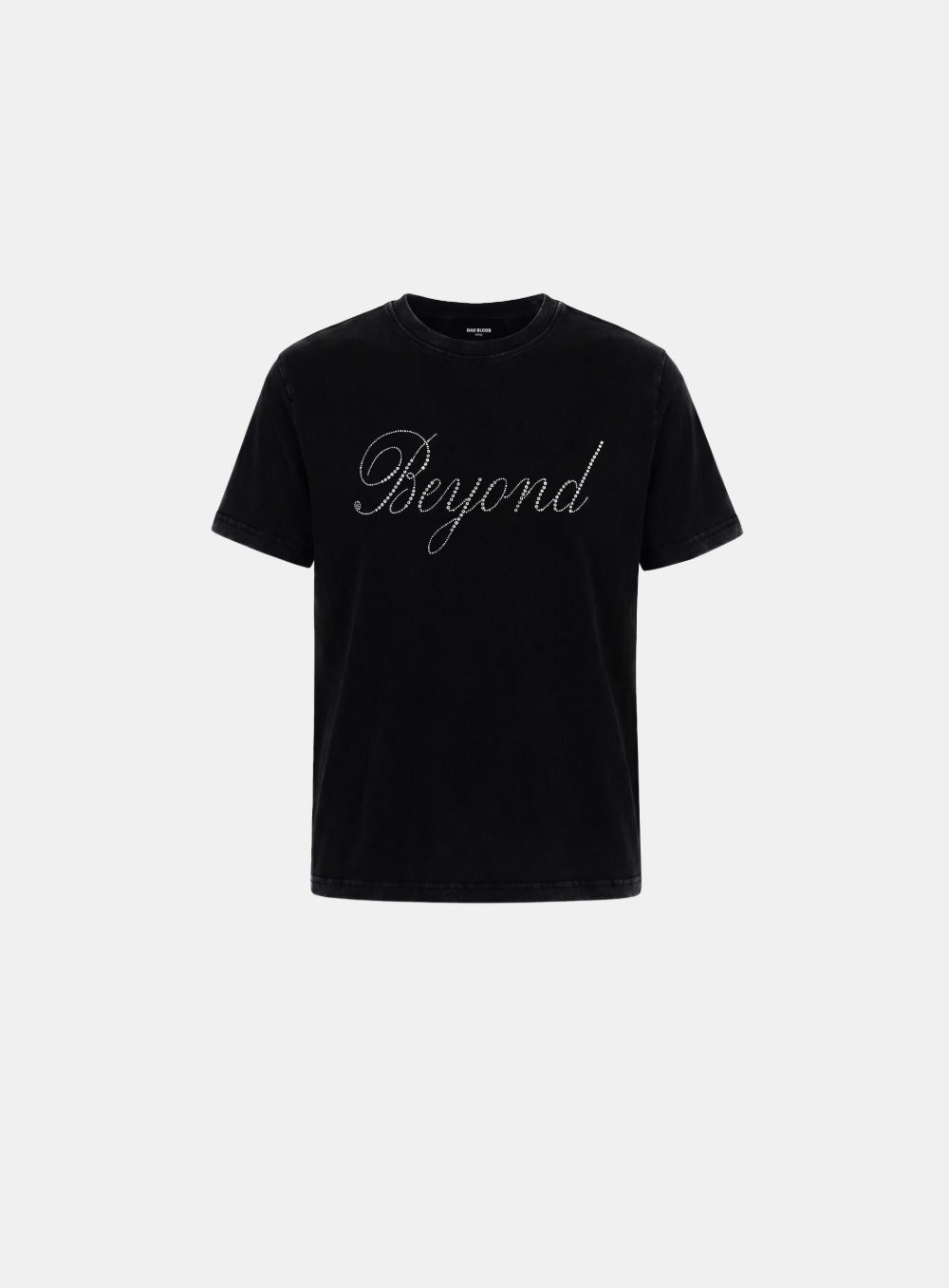 [w-tee26-145] Beyond Rhinestone Short Sleeve T-Shirt - Black