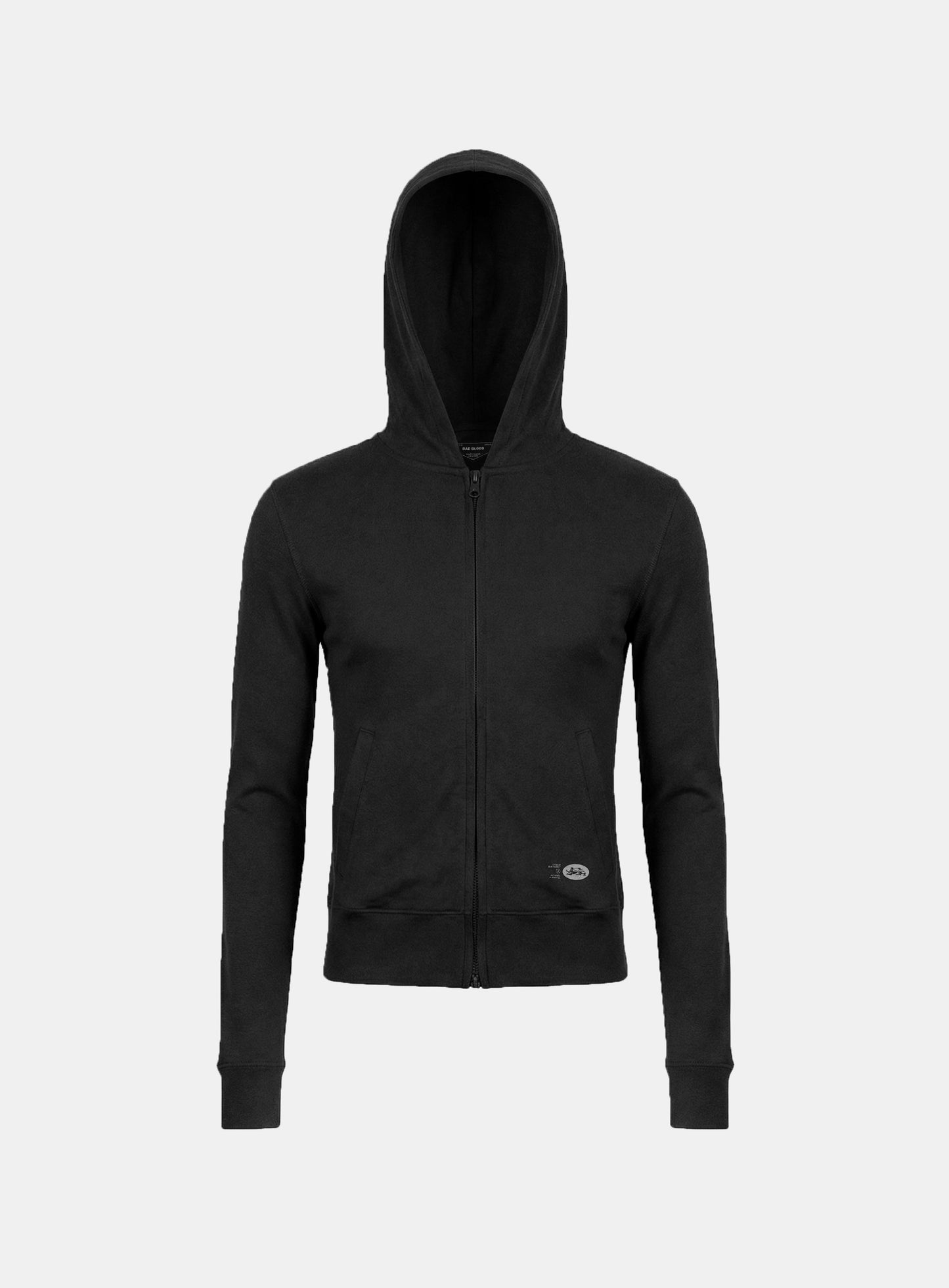 [w-hde26-005] BS Cotton Jersey Zip-Up Hoodie - Black