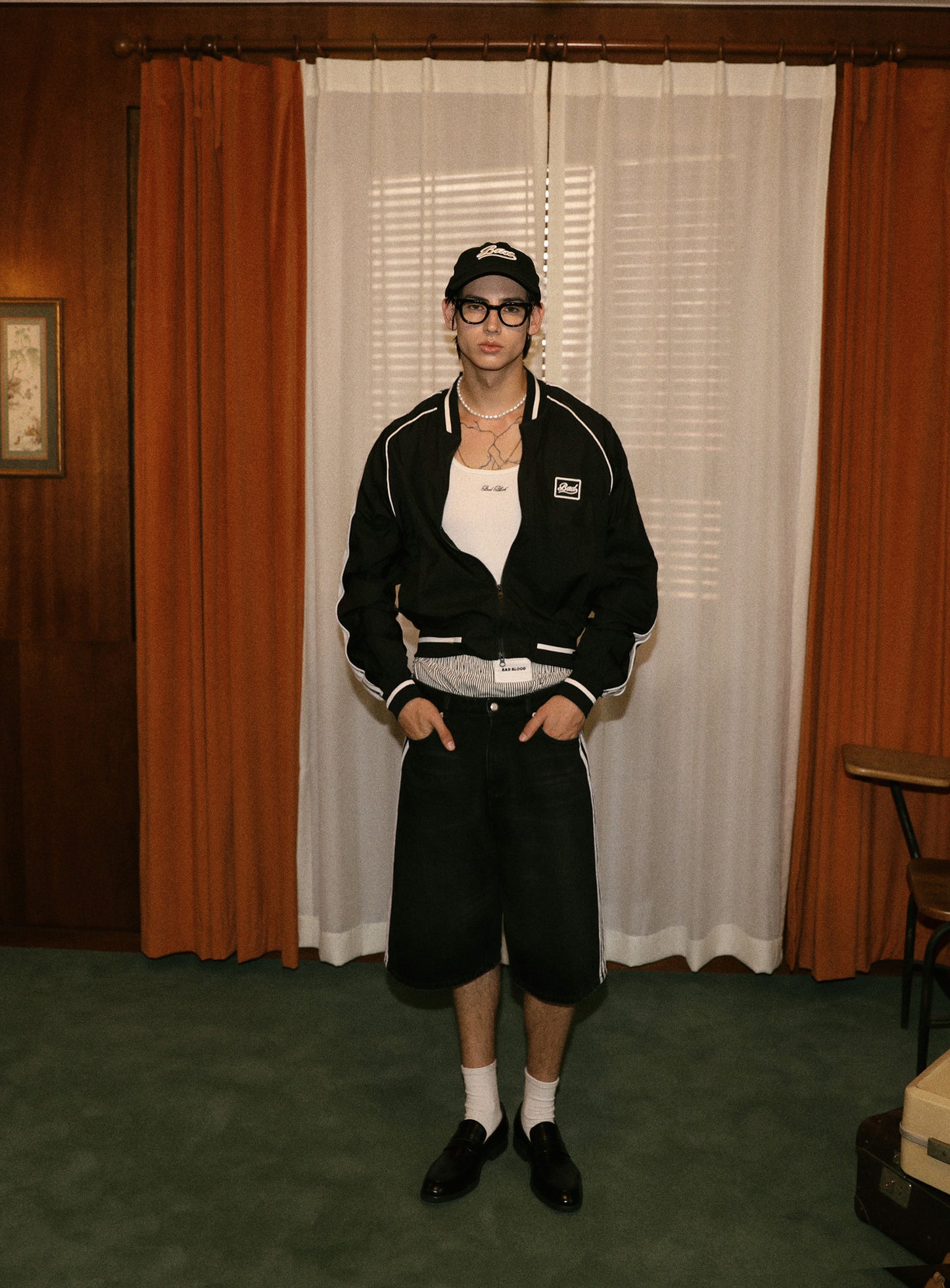 Billy Track Bermuda Jeans Baggy Fit - Black