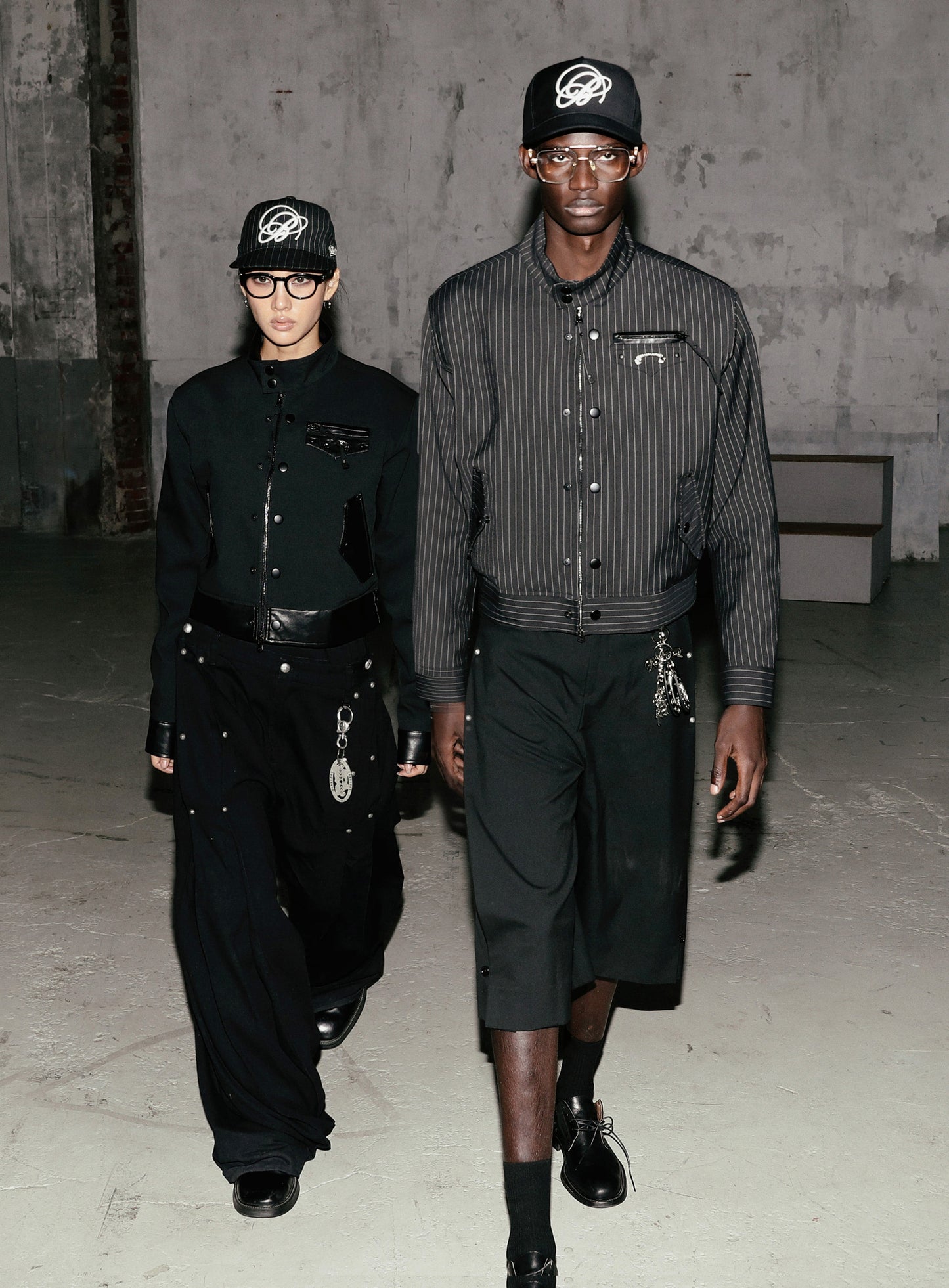 Viper91 High Neck Jacket - Black/Striped