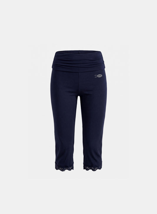 [w-srt26-036] Everyday Lace Capri Pants - Navy