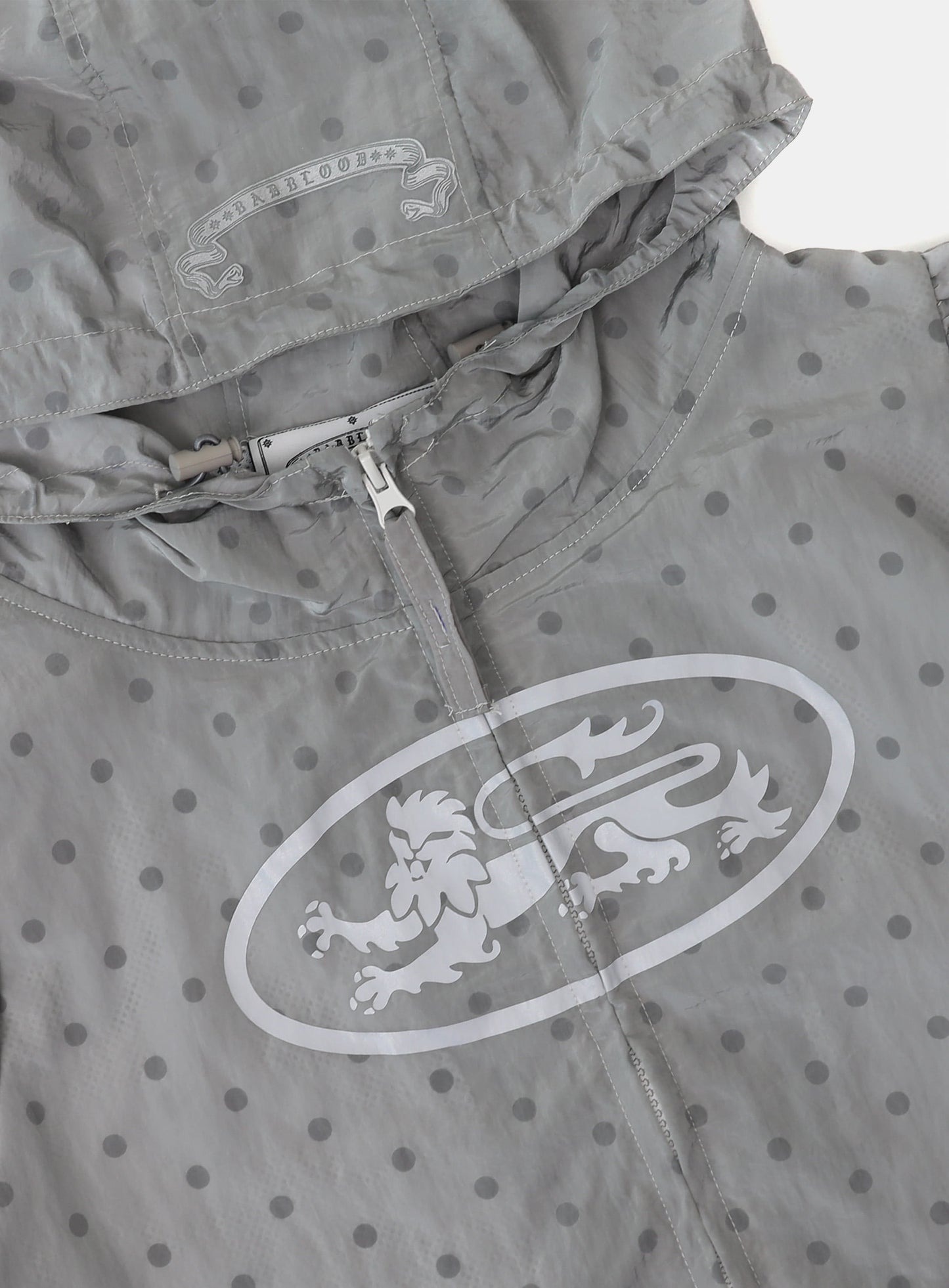 Mystic Nylon Reflective Short Sleeve Hooded Zip-Up - Gray Dot