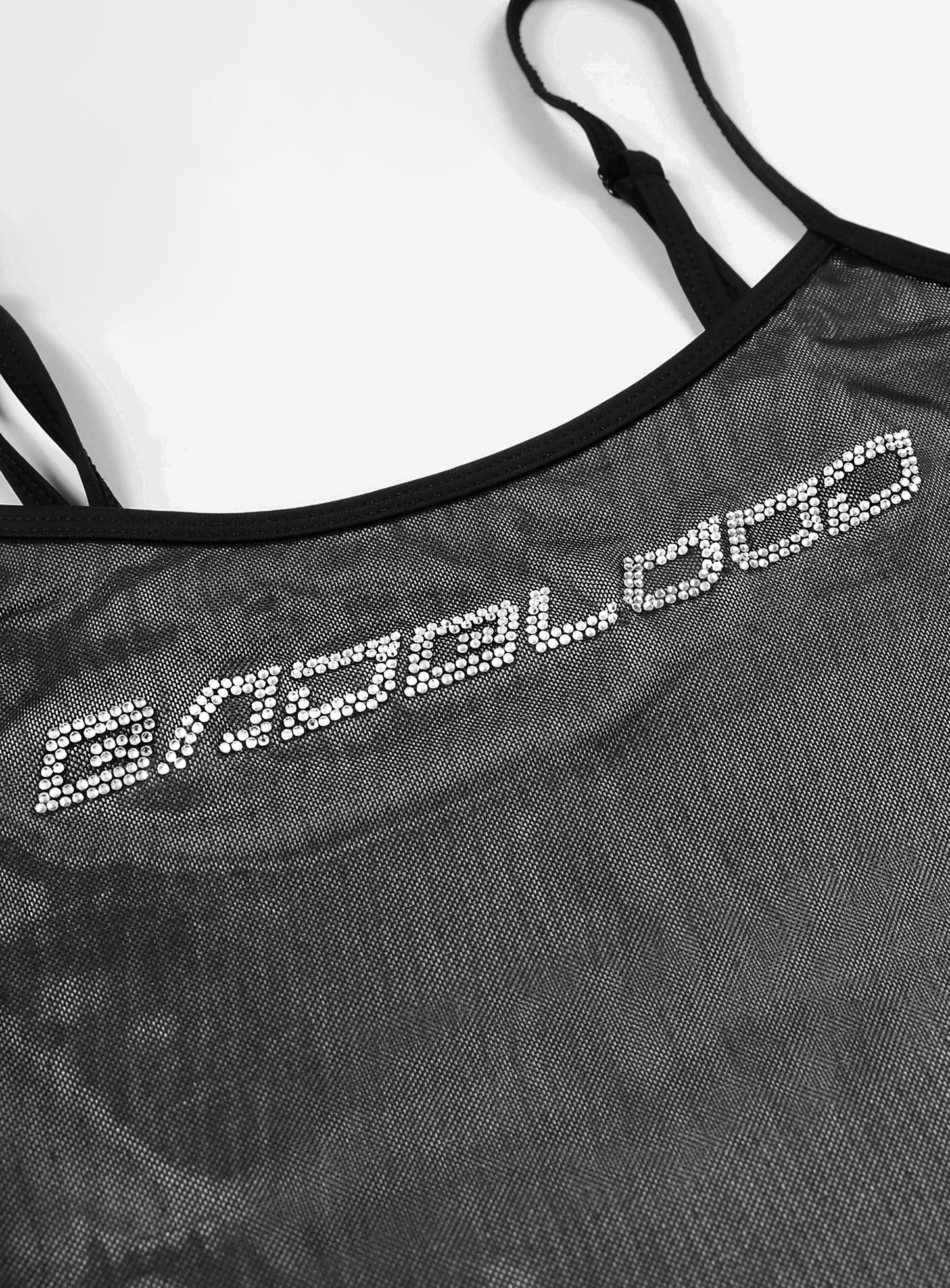 [w-tnk23-024] String Tank Top - White/Black