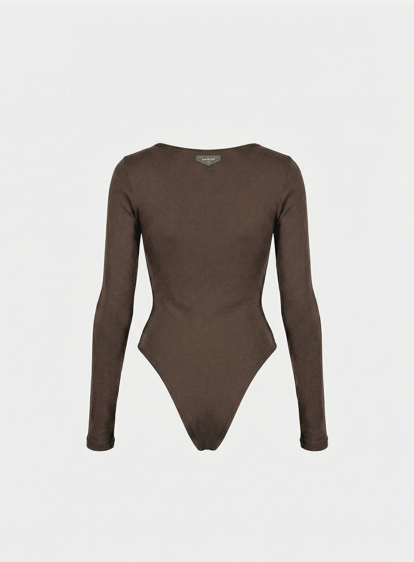 [w-jst26-002] BS Cotton Jersey Henley Neck Bodysuit - Brown