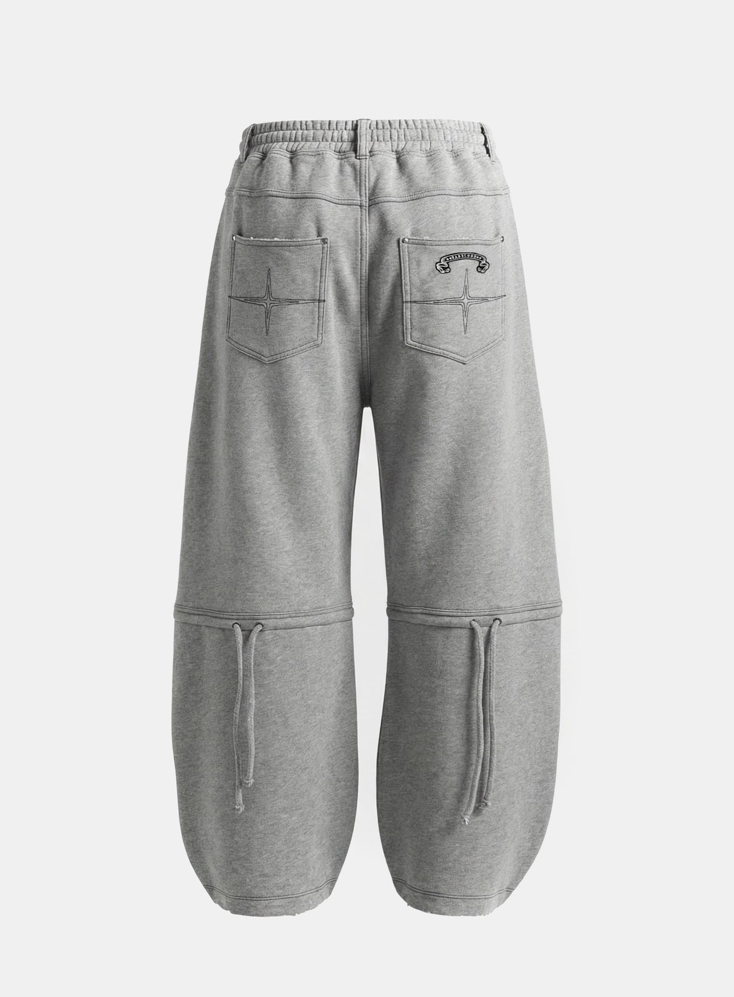 [w-pts25-129] Destroyed Raw-Edge Joggers - Gray
