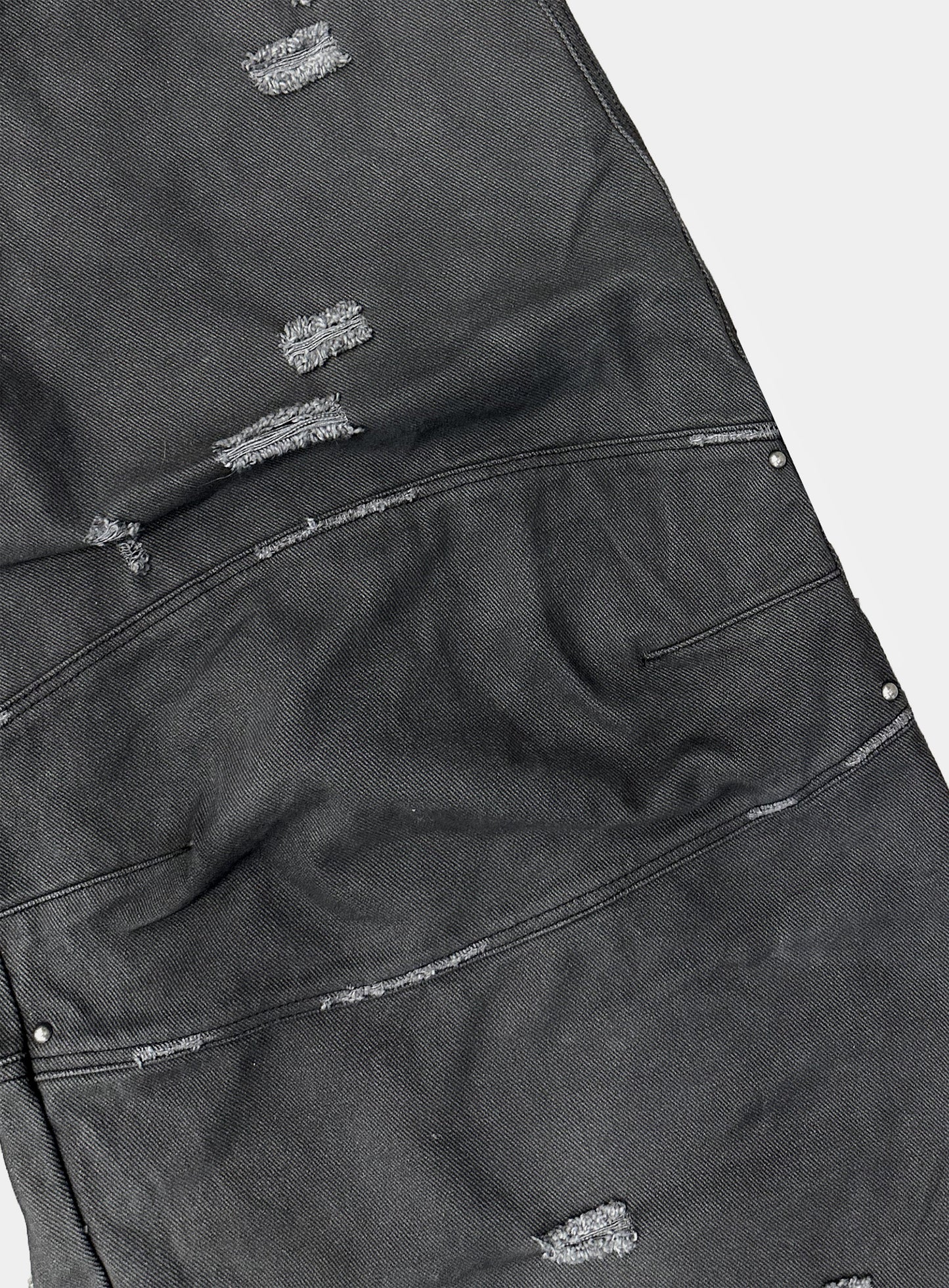 [w-pts25-117] Star Studded Convex Pants - Dusty Black