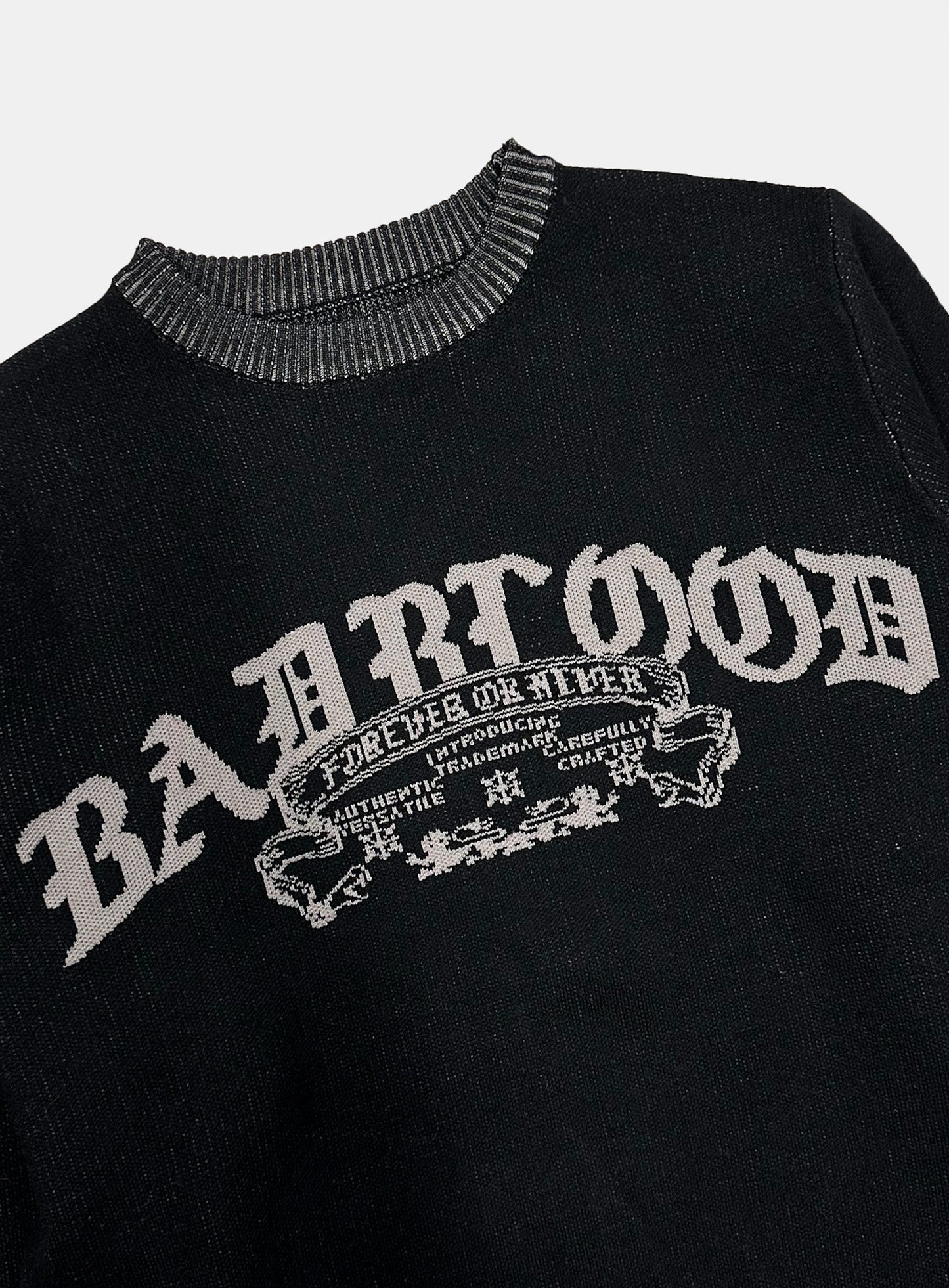 [w-knt26-002] Mystic Crewneck Sweater - Black