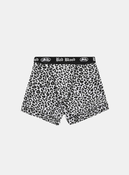 [w-pnt25-012] Mystic Waffle Knit Boxer Briefs - White Leopard