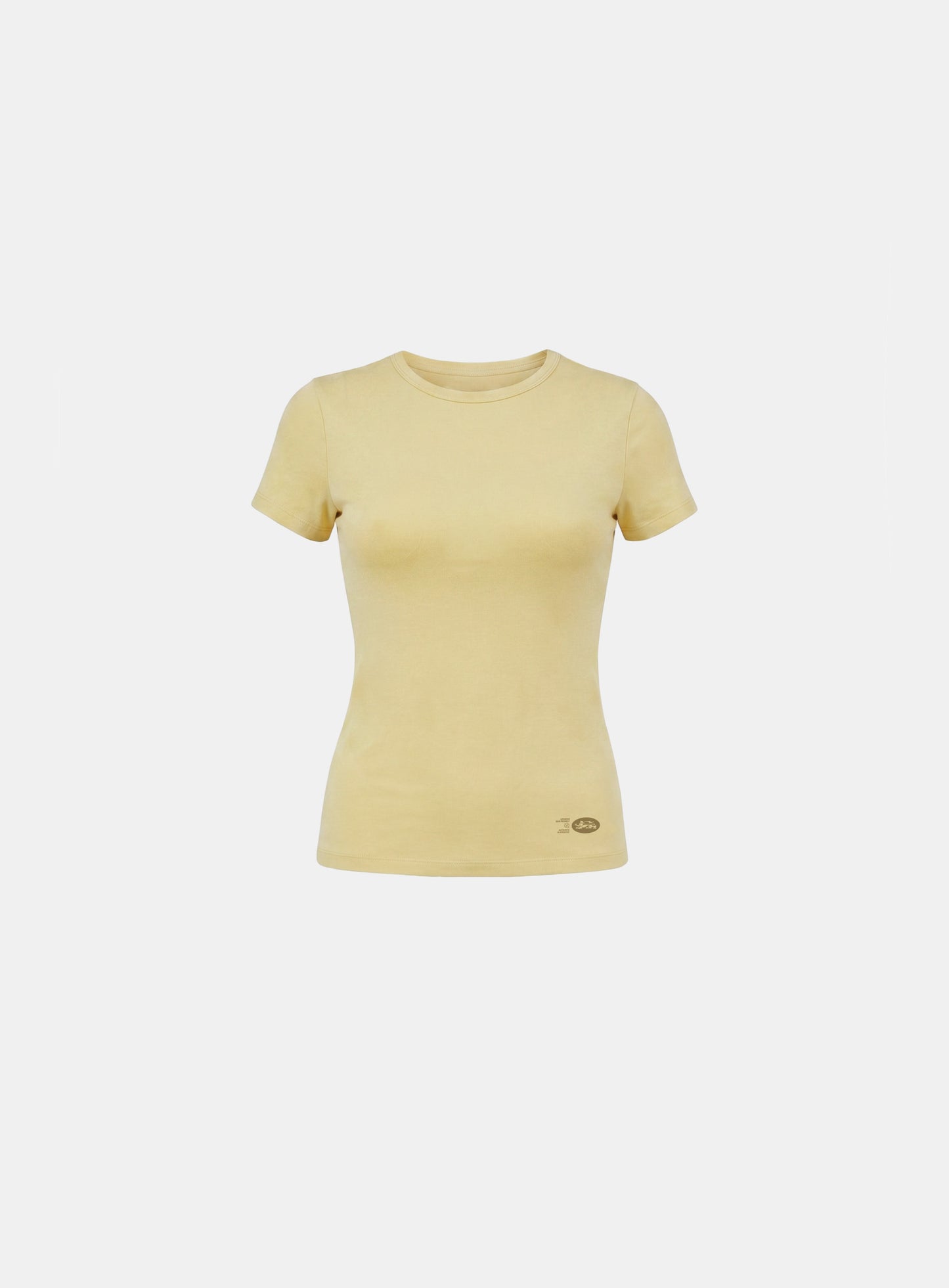 [w-tee26-194] Everyday Crew Neck Short Sleeve T-Shirt - Yellow
