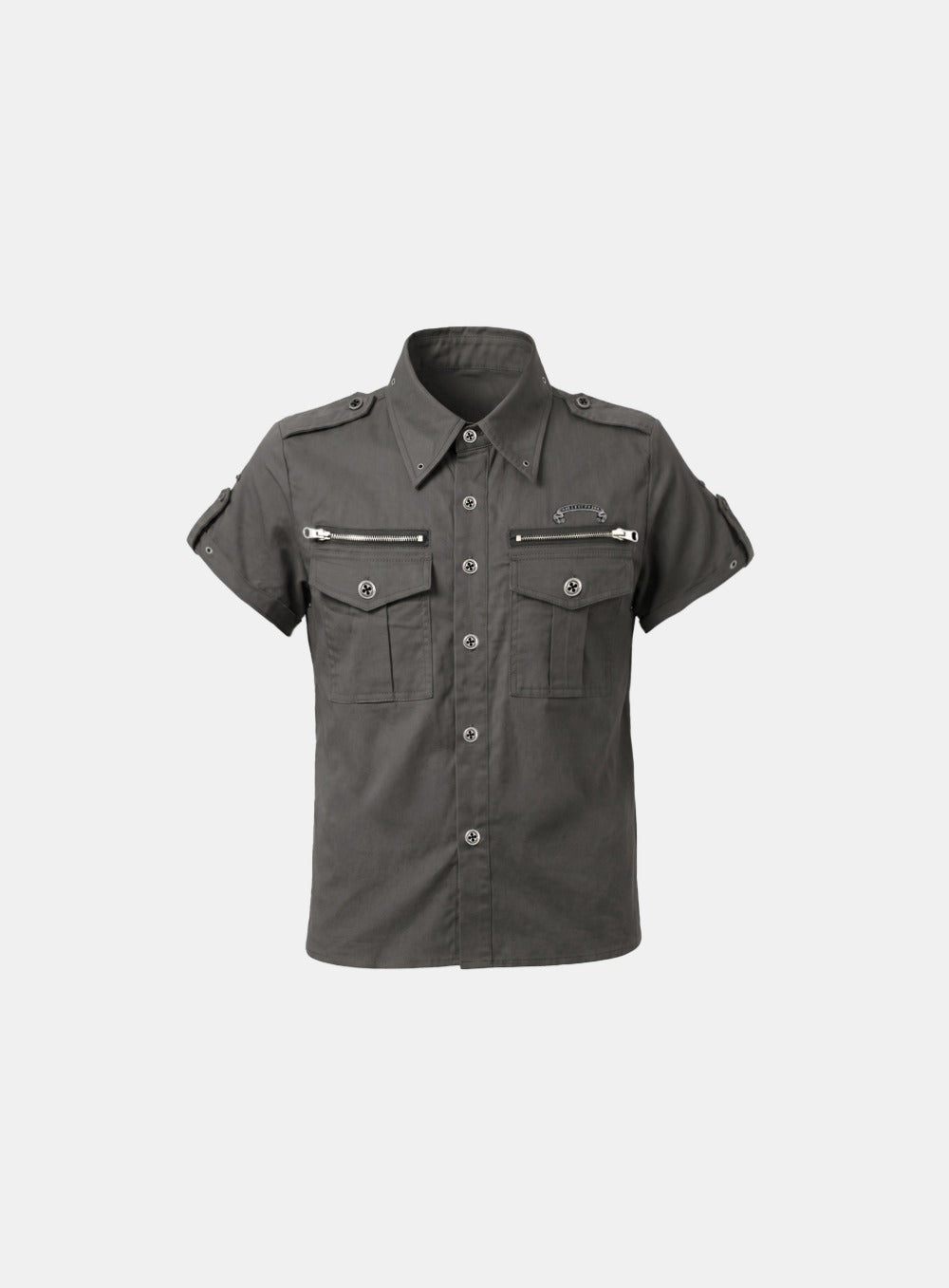 [w-sht26-016] Memphis Utility Short Sleeve Shirt - Charcoal