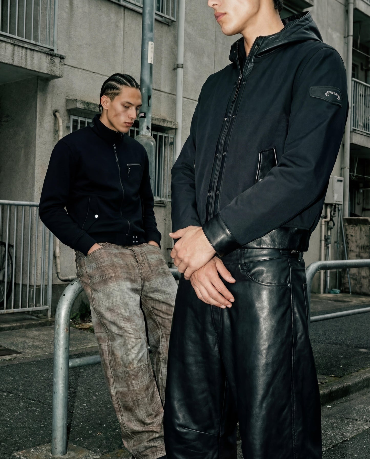 [w-jkt25-074] Viper91 Contrast Hooded Blouson - Black