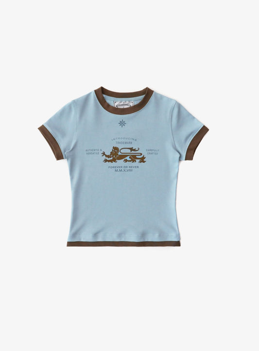 Lion Jersey Ringer T-Shirt - Light Blue